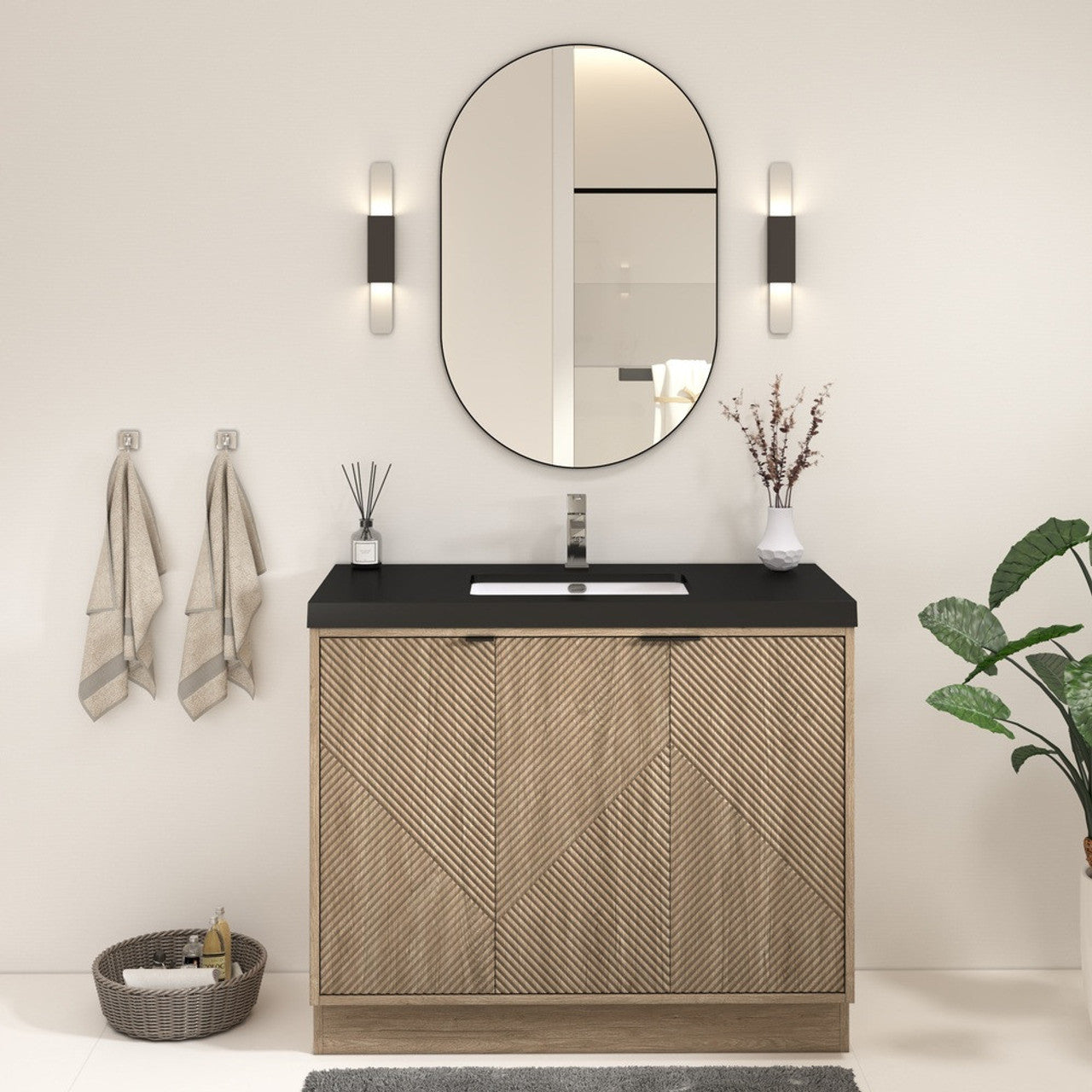 MT 42" Freestanding Modern Bathroom Vanity (Right Side)