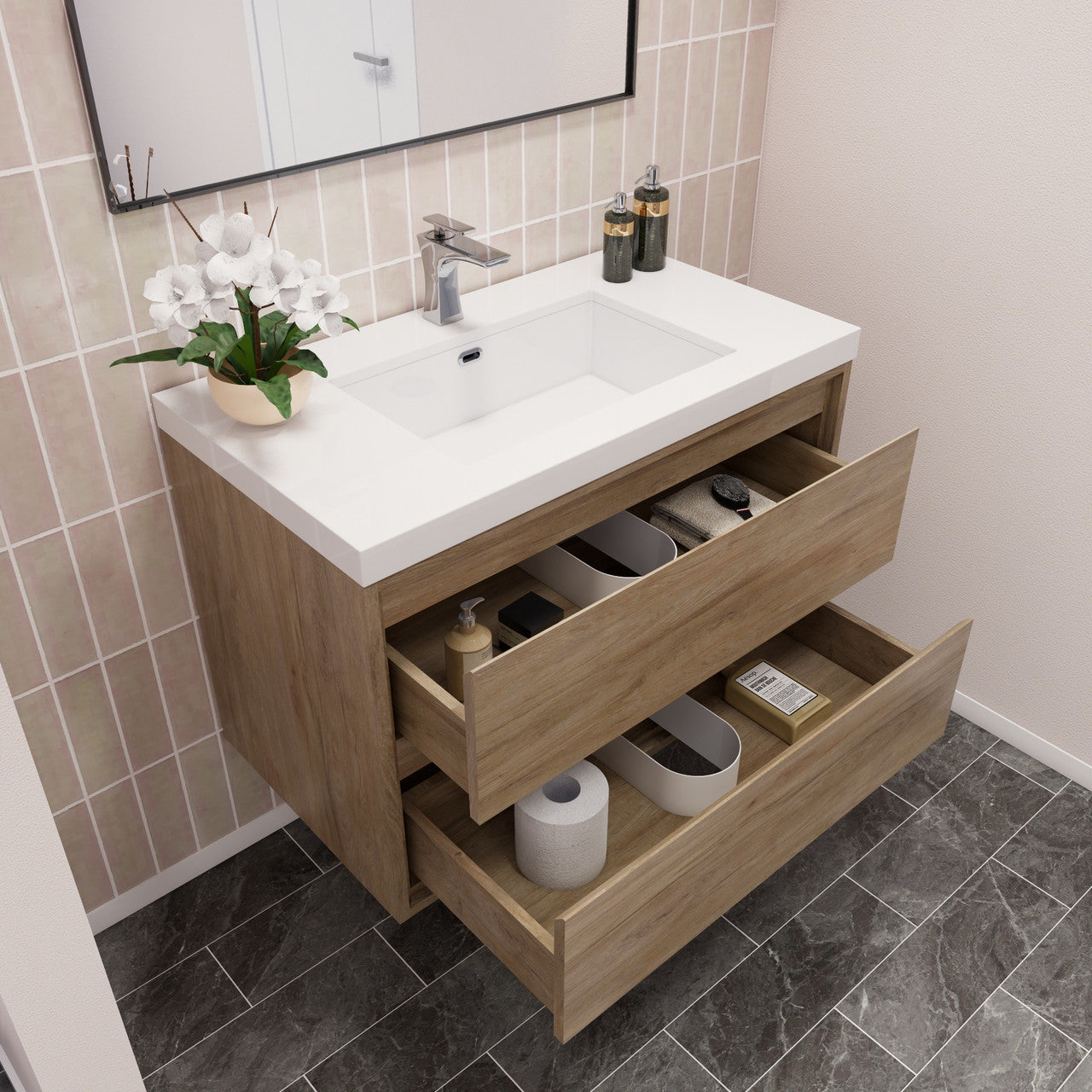 MOM8 36" Wall Mounted Modern Vanity