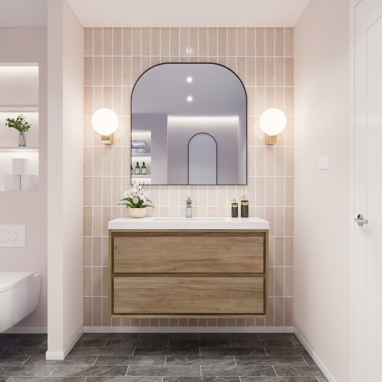 MOM8 42" Wall Mounted Modern Vanity