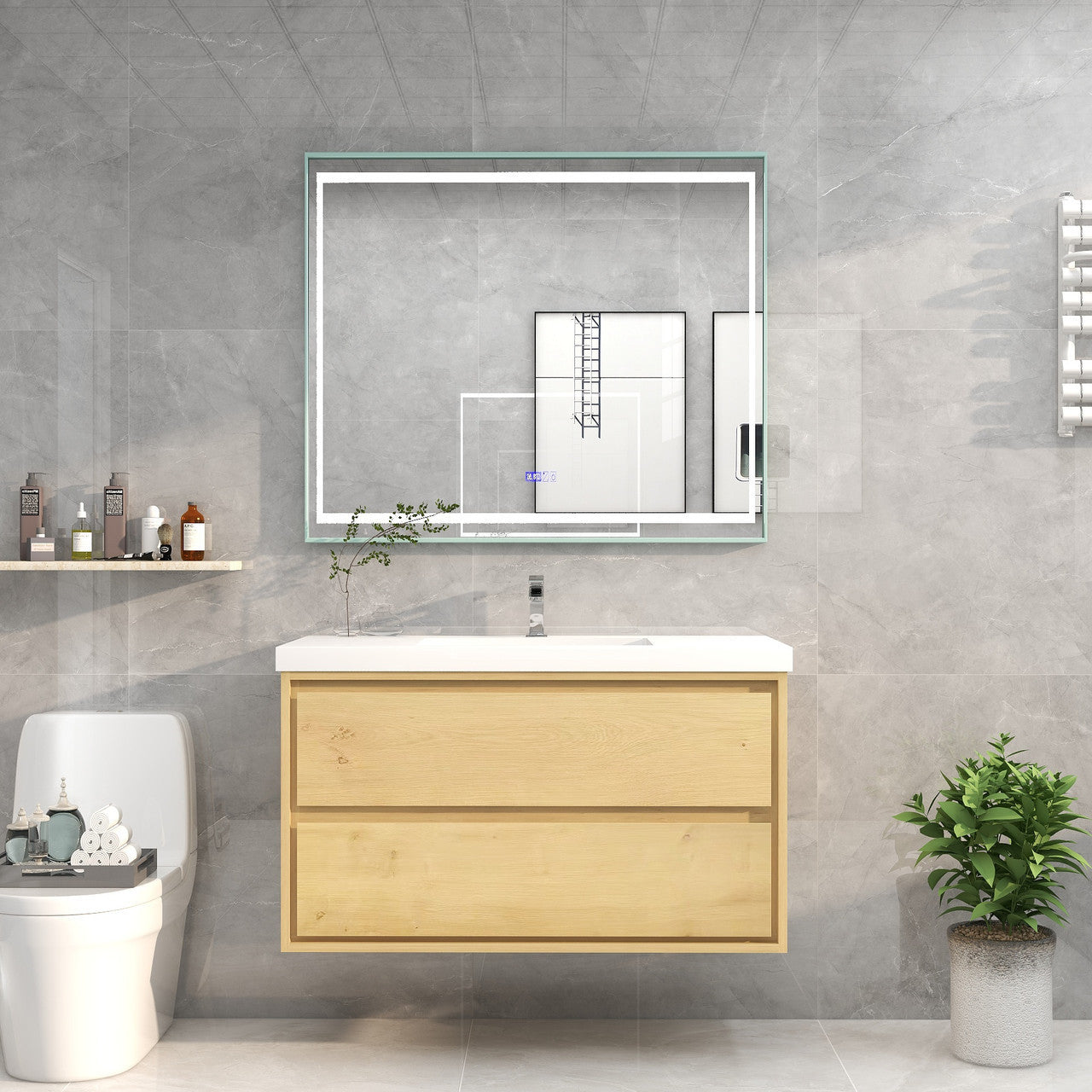 MOM8 42" Wall Mounted Modern Vanity
