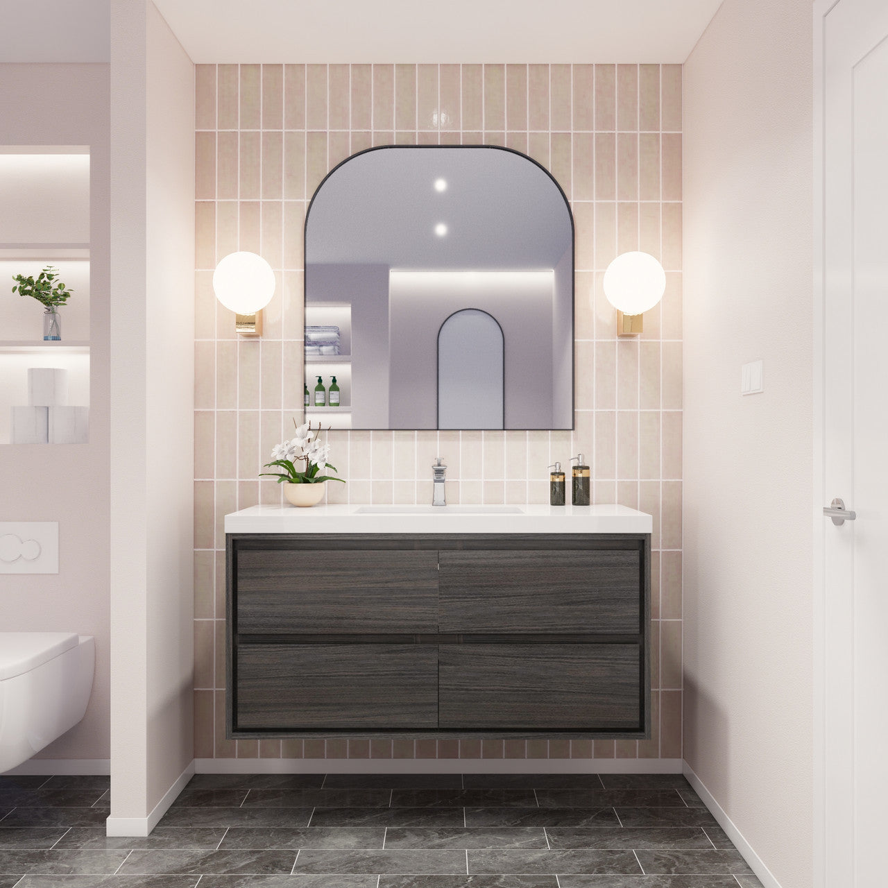 MOM8 48" Wall Mounted Modern Vanity - Single Sink