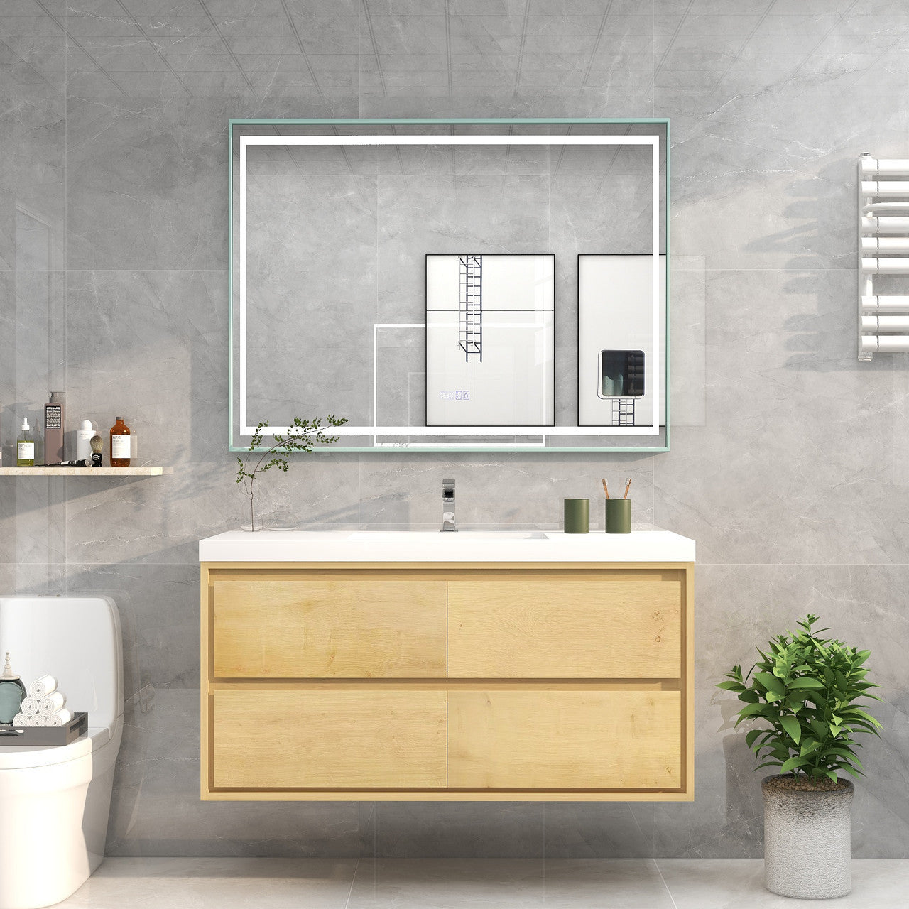 MOM8 48" Wall Mounted Modern Vanity - Single Sink