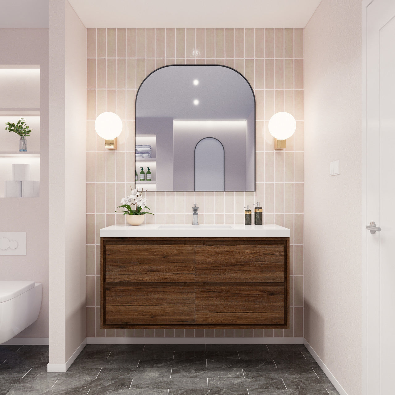 MOM8 48" Wall Mounted Modern Vanity - Single Sink