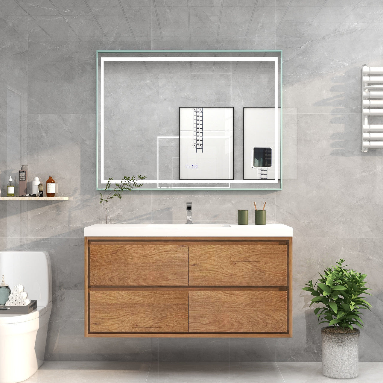 MOM8 48" Wall Mounted Modern Vanity - Single Sink