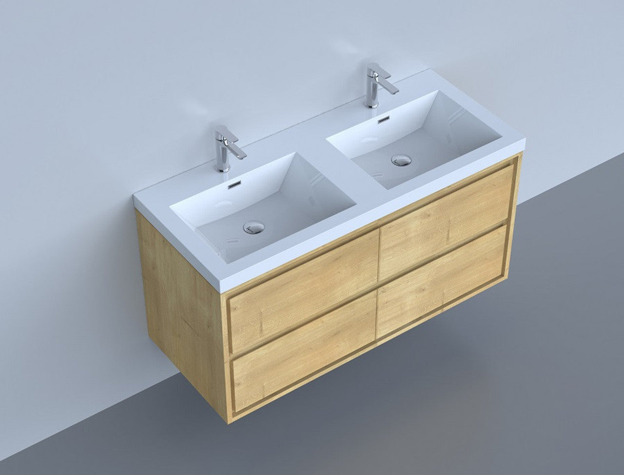 MOM8 48" Wall Mounted Modern Vanity - Double Sink