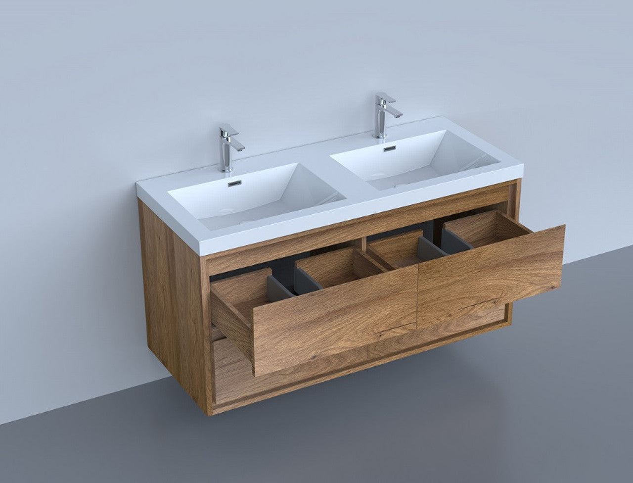 MOM8 48" Wall Mounted Modern Vanity - Double Sink