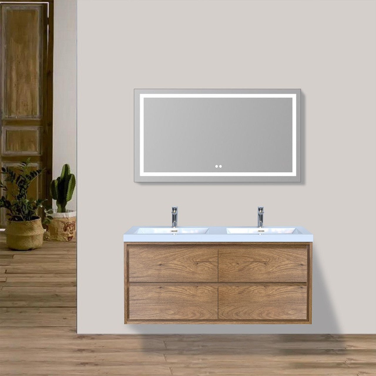 MOM8 48" Wall Mounted Modern Vanity - Double Sink