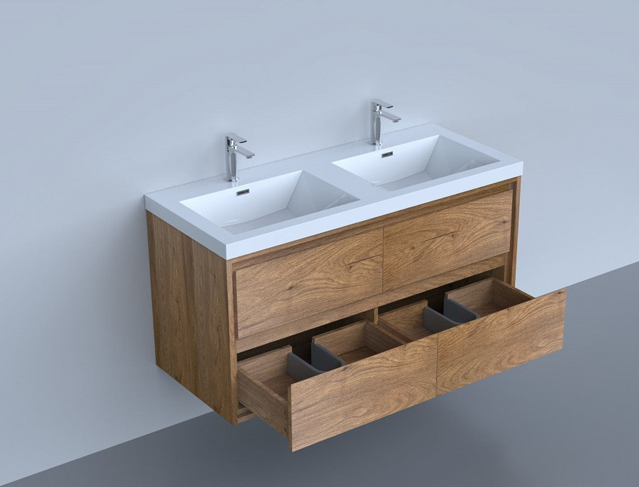 MOM8 48" Wall Mounted Modern Vanity - Double Sink