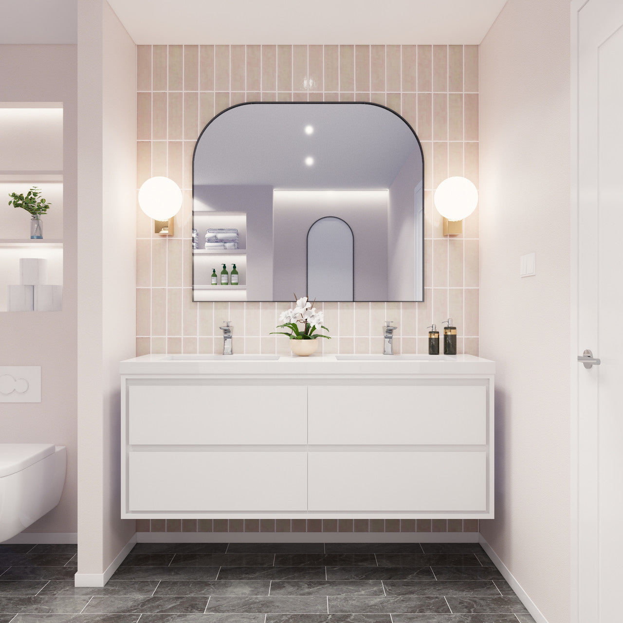MOM8 60" Wall Mounted Modern Vanity - Double Sink