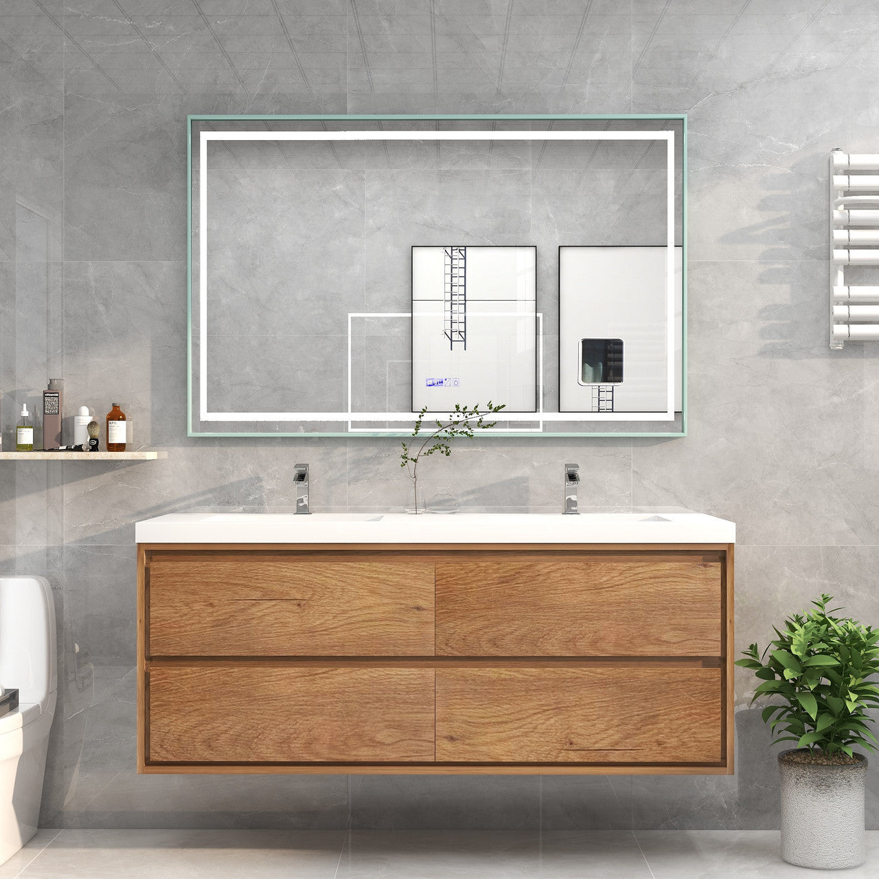 MOM8 60" Wall Mounted Modern Vanity - Double Sink
