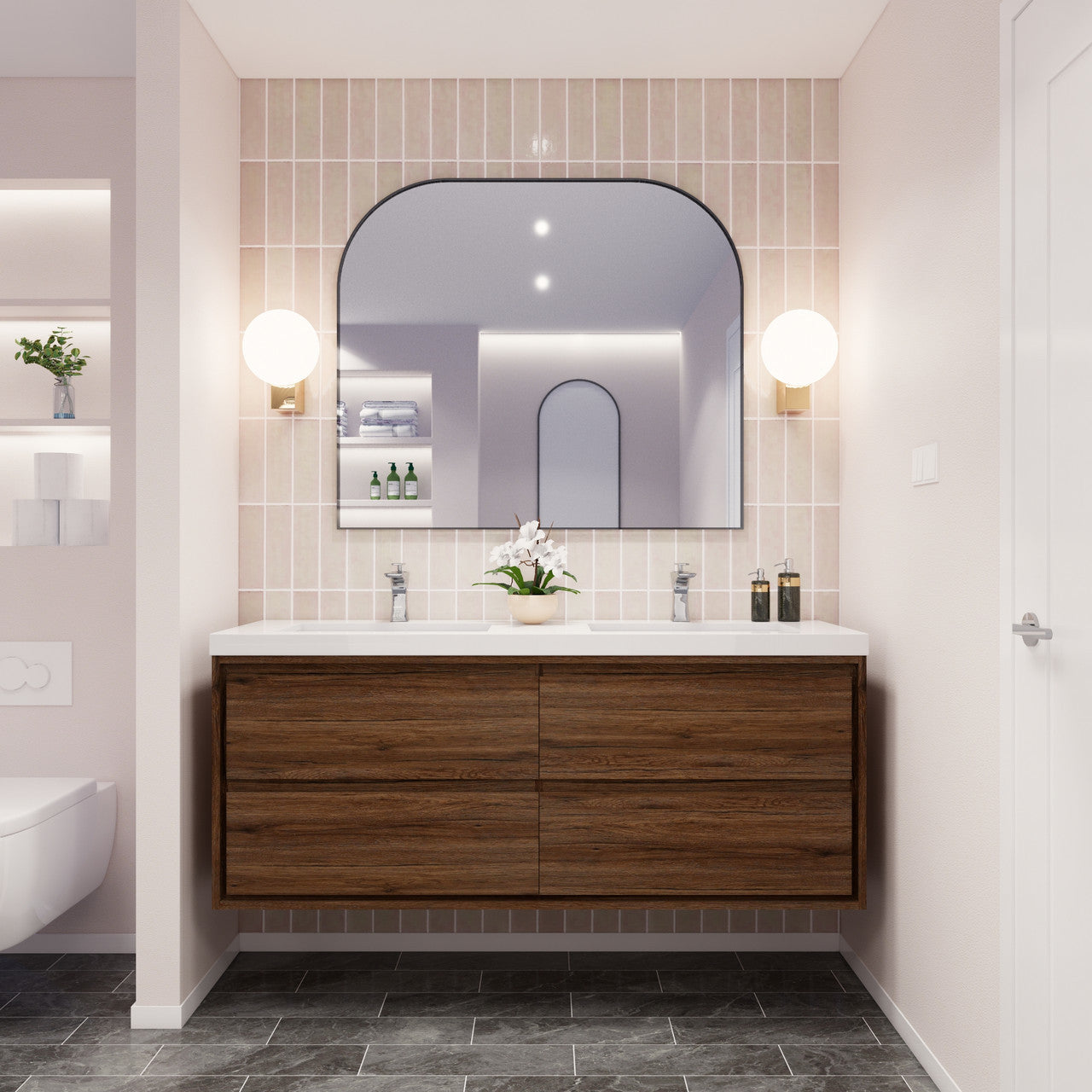 MOM8 60" Wall Mounted Modern Vanity - Double Sink