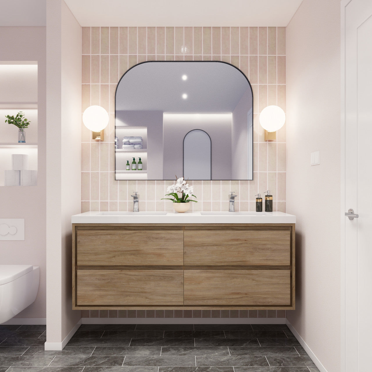 MOM8 60" Wall Mounted Modern Vanity - Double Sink