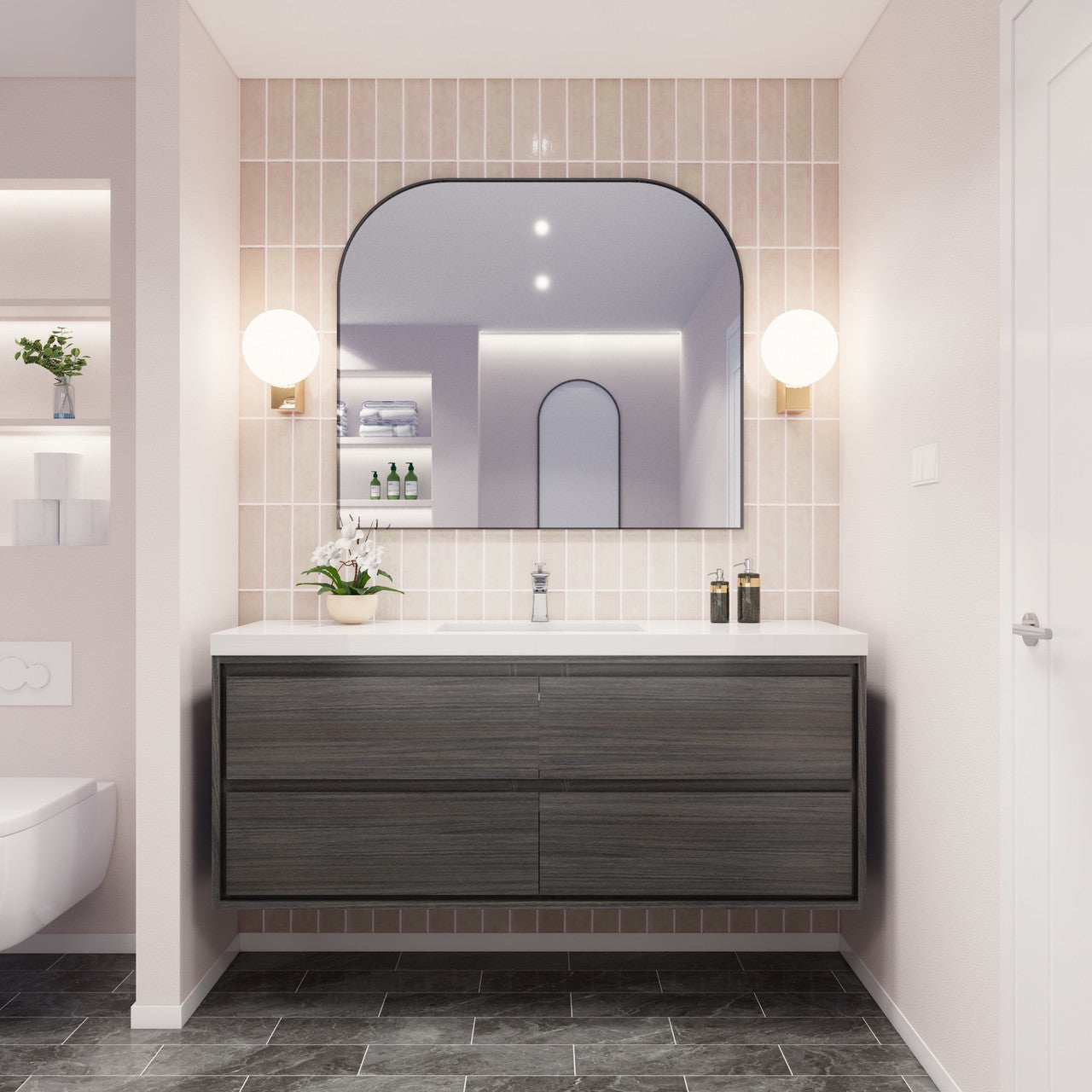 MOM8 60" Wall Mounted Modern Vanity - Single Sink