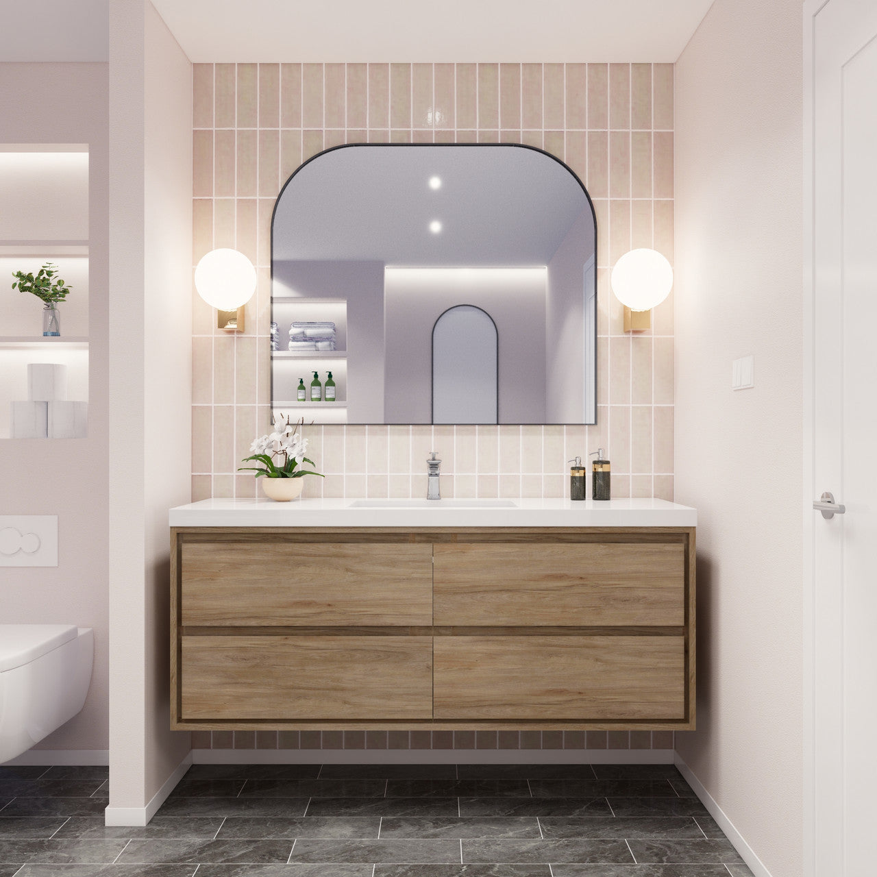 MOM8 60" Wall Mounted Modern Vanity - Single Sink