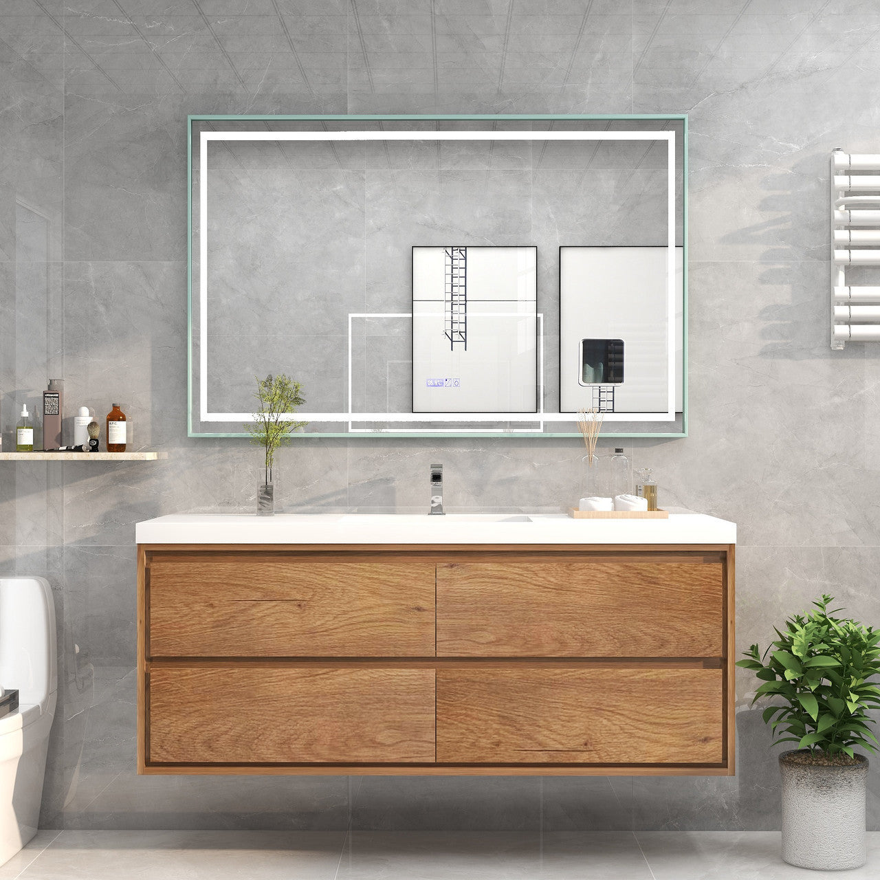 MOM8 60" Wall Mounted Modern Vanity - Single Sink