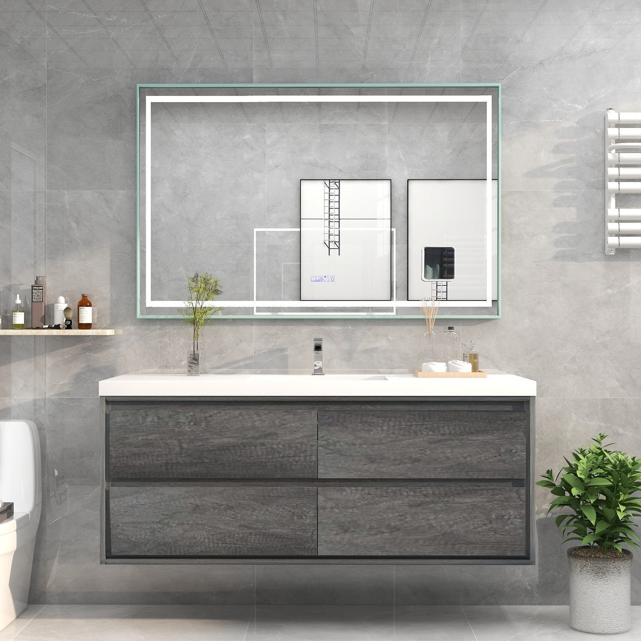 MOM8 60" Wall Mounted Modern Vanity - Single Sink