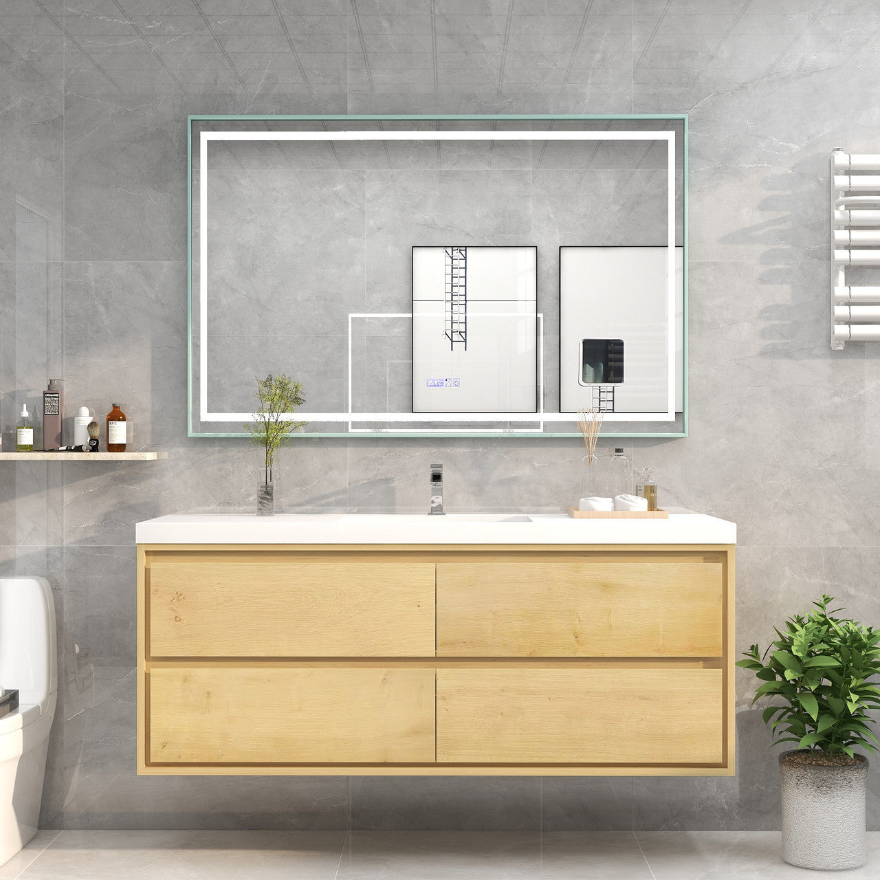 MOM8 60" Wall Mounted Modern Vanity - Single Sink
