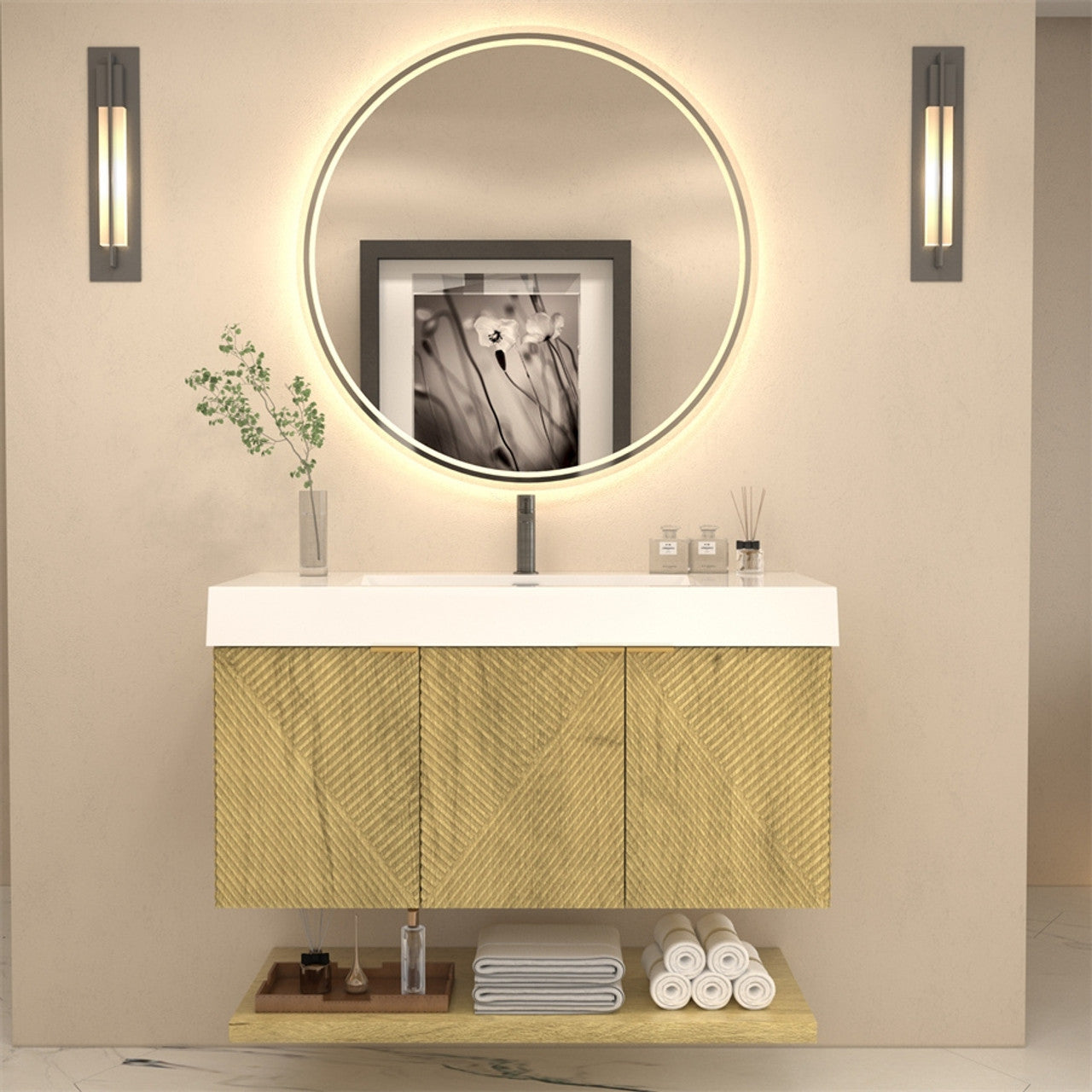 MT 42" Floating Modern Bathroom Vanity (Right Side)