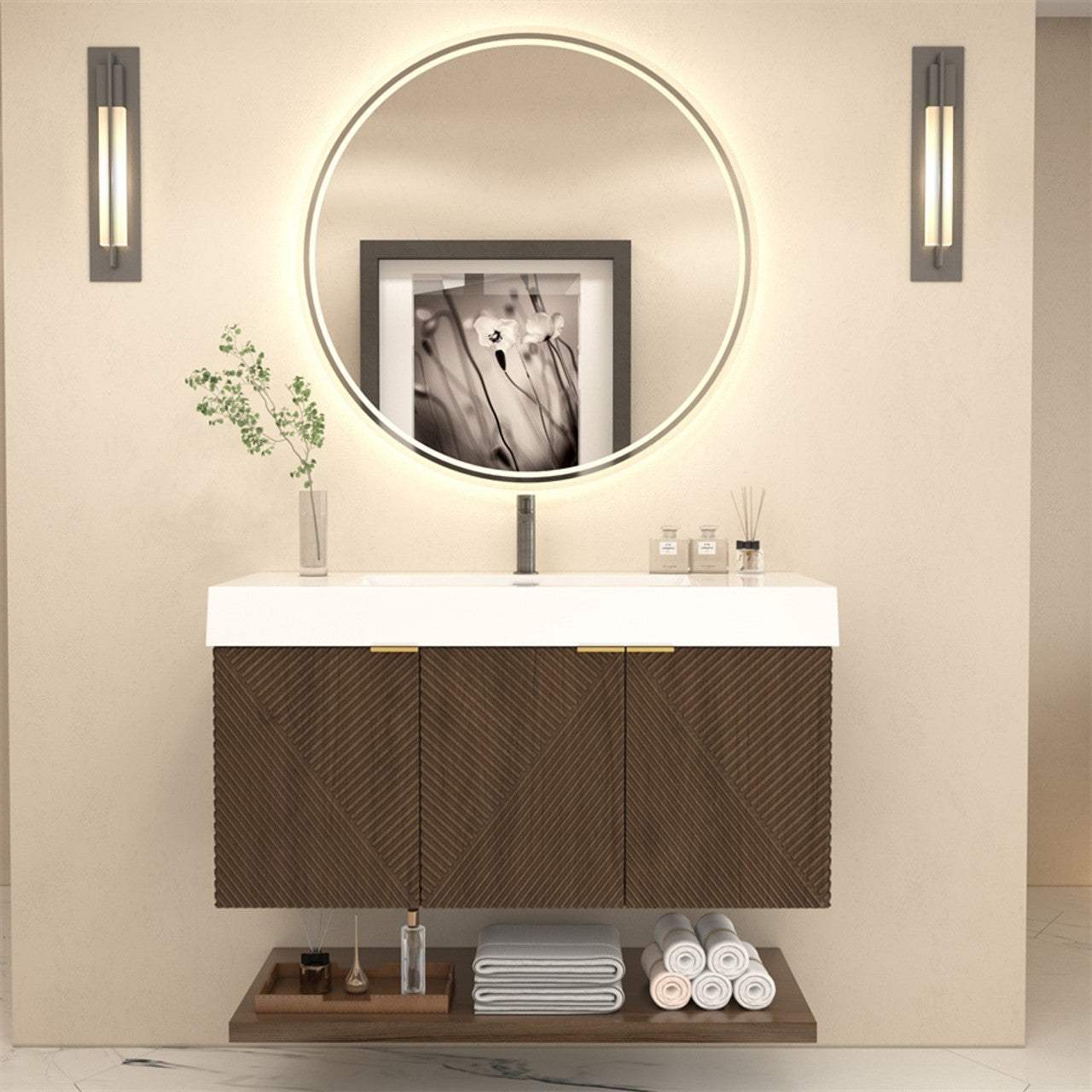 MT 42" Floating Modern Bathroom Vanity (Right Side)