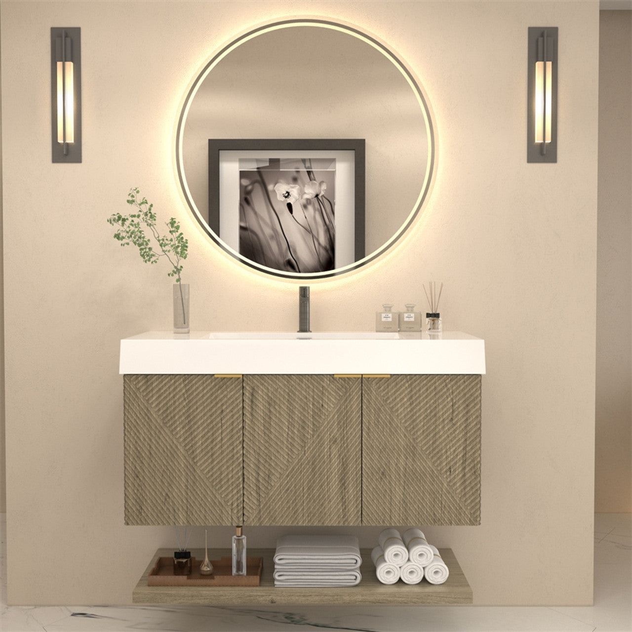 MT 42" Floating Modern Bathroom Vanity (Right Side)