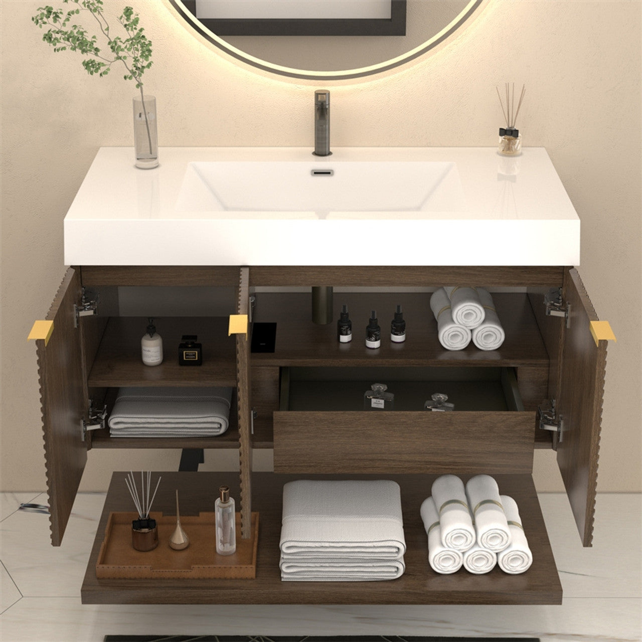 MT 42" Floating Modern Bathroom Vanity (Right Side)