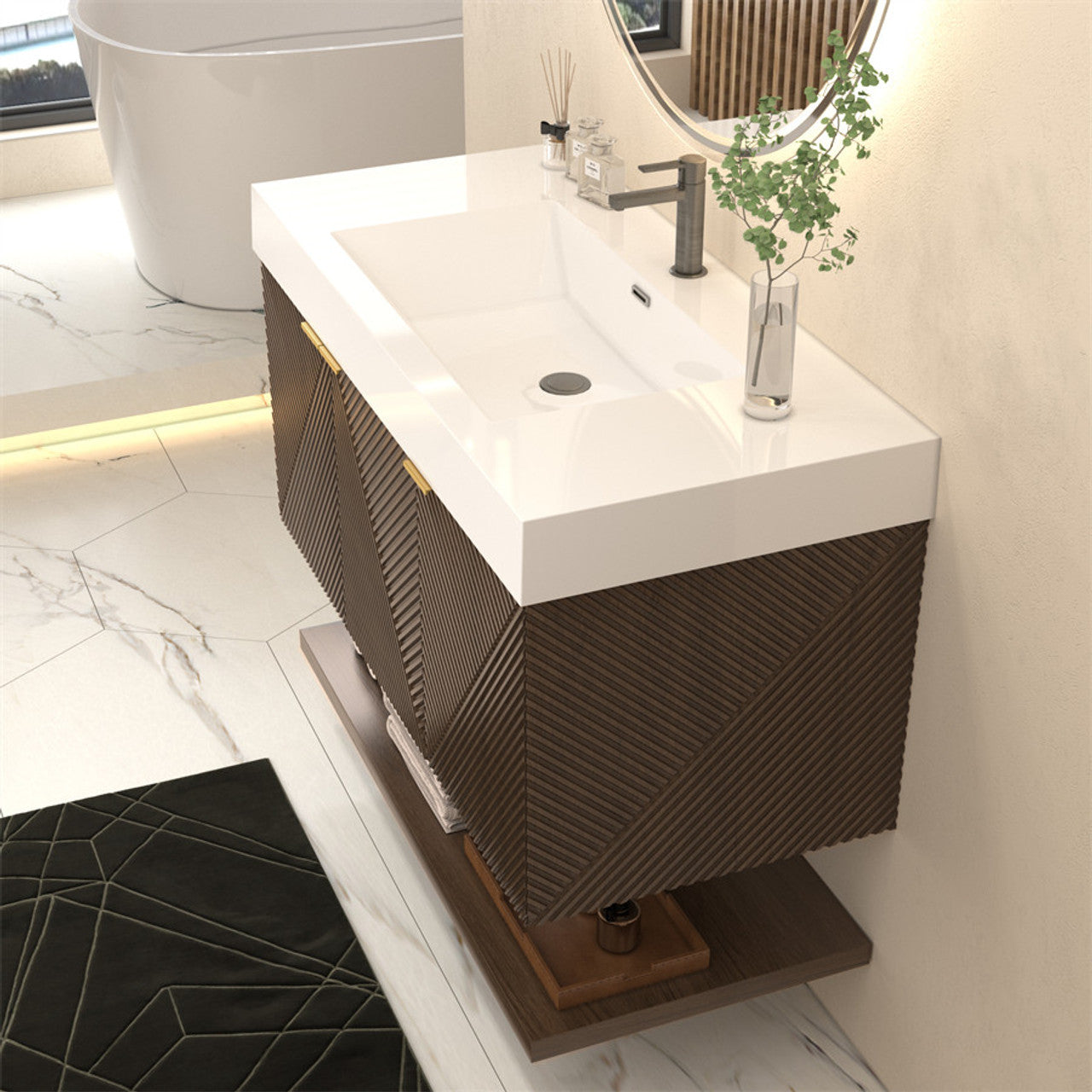 MT 42" Floating Modern Bathroom Vanity (Left Side)