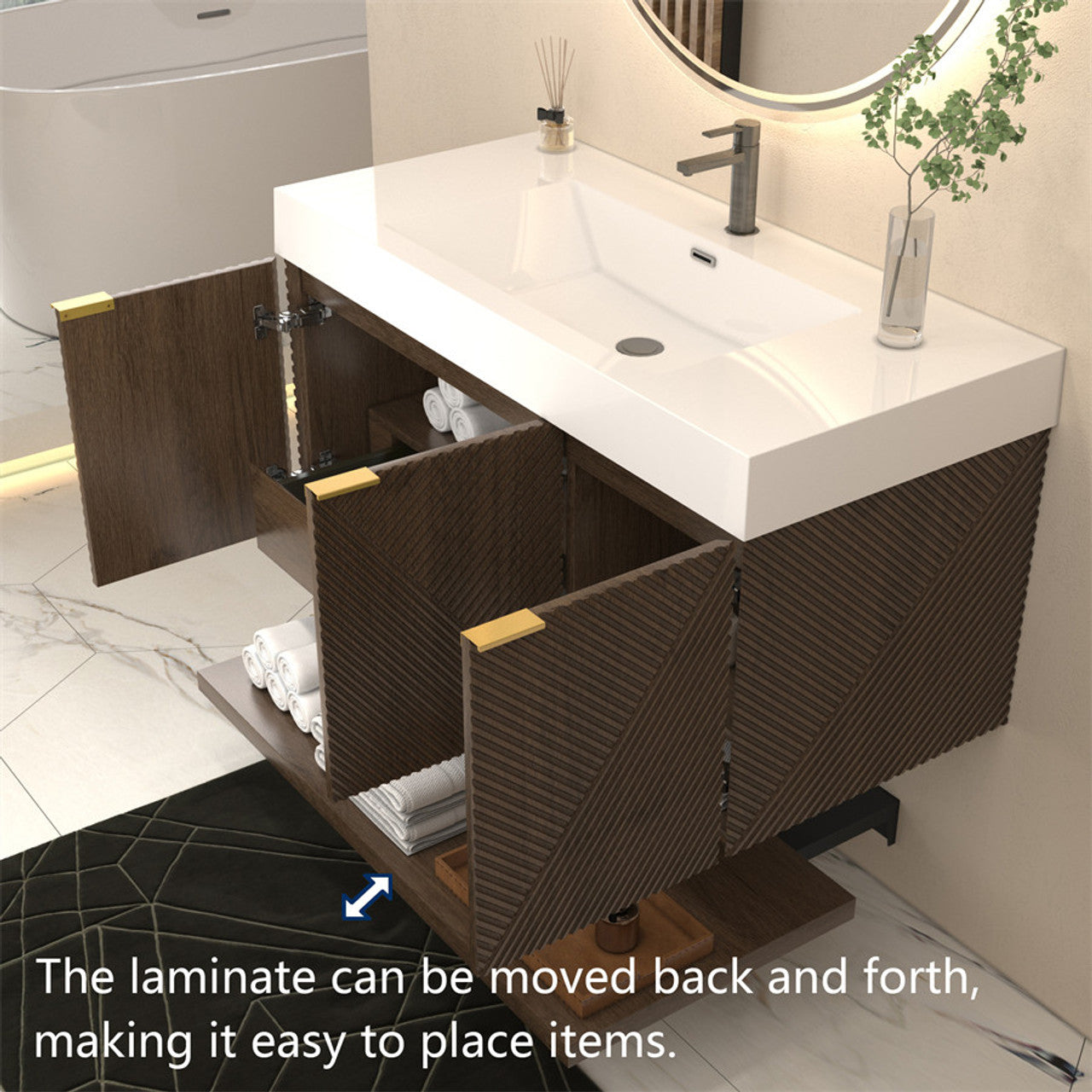 MT 42" Floating Modern Bathroom Vanity (Left Side)