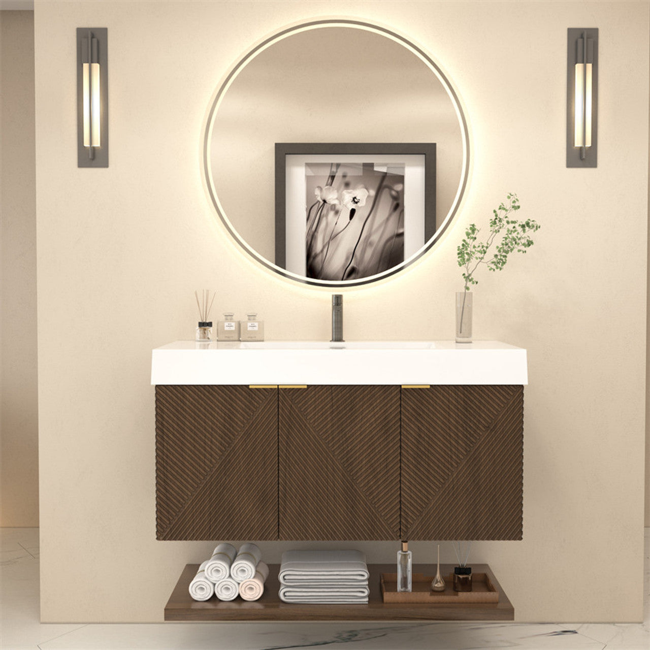 MT 42" Floating Modern Bathroom Vanity (Left Side)
