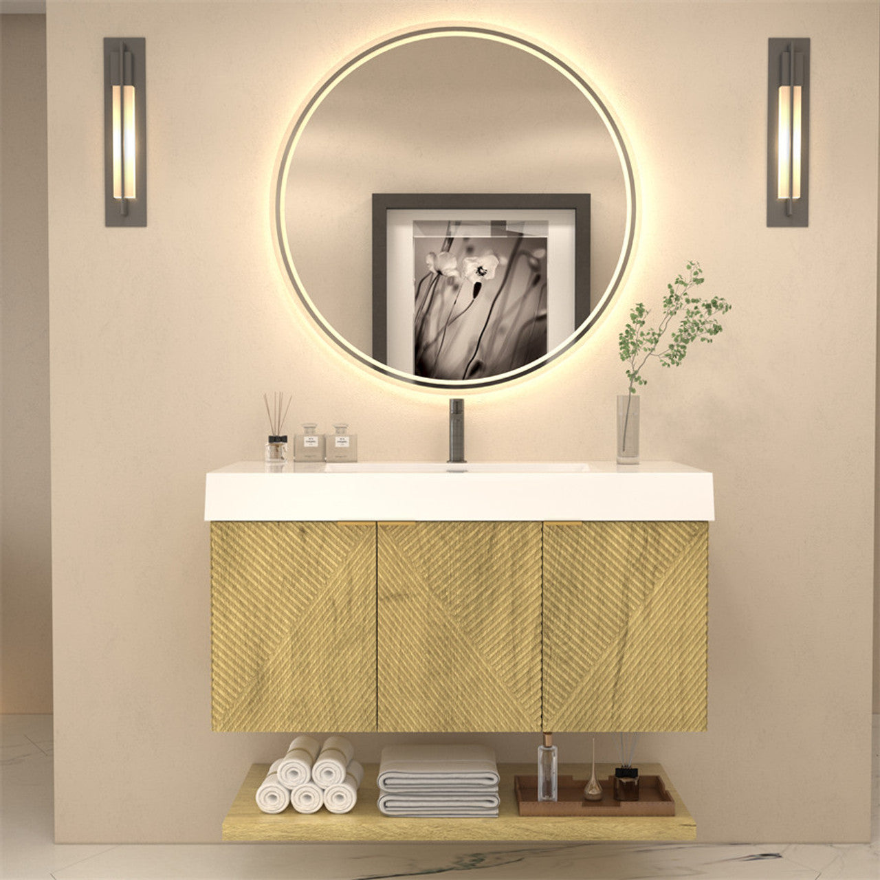 MT 42" Floating Modern Bathroom Vanity (Left Side)