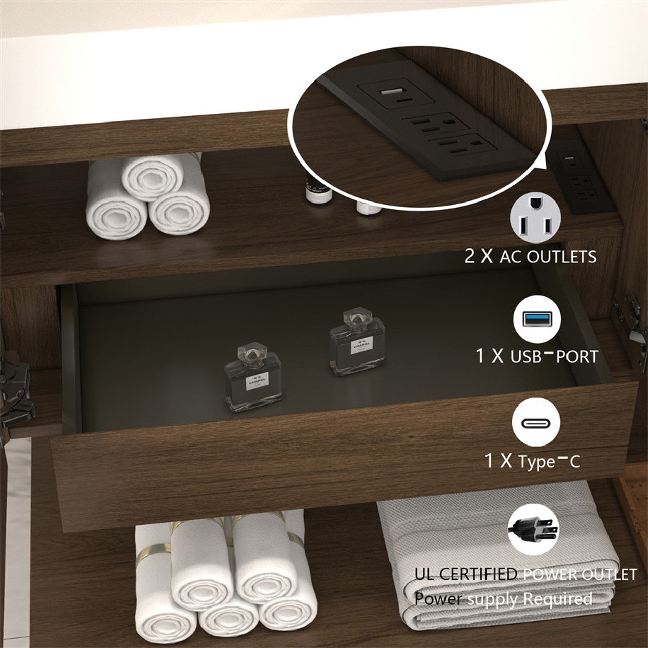 MT 42" Floating Modern Bathroom Vanity (Left Side)