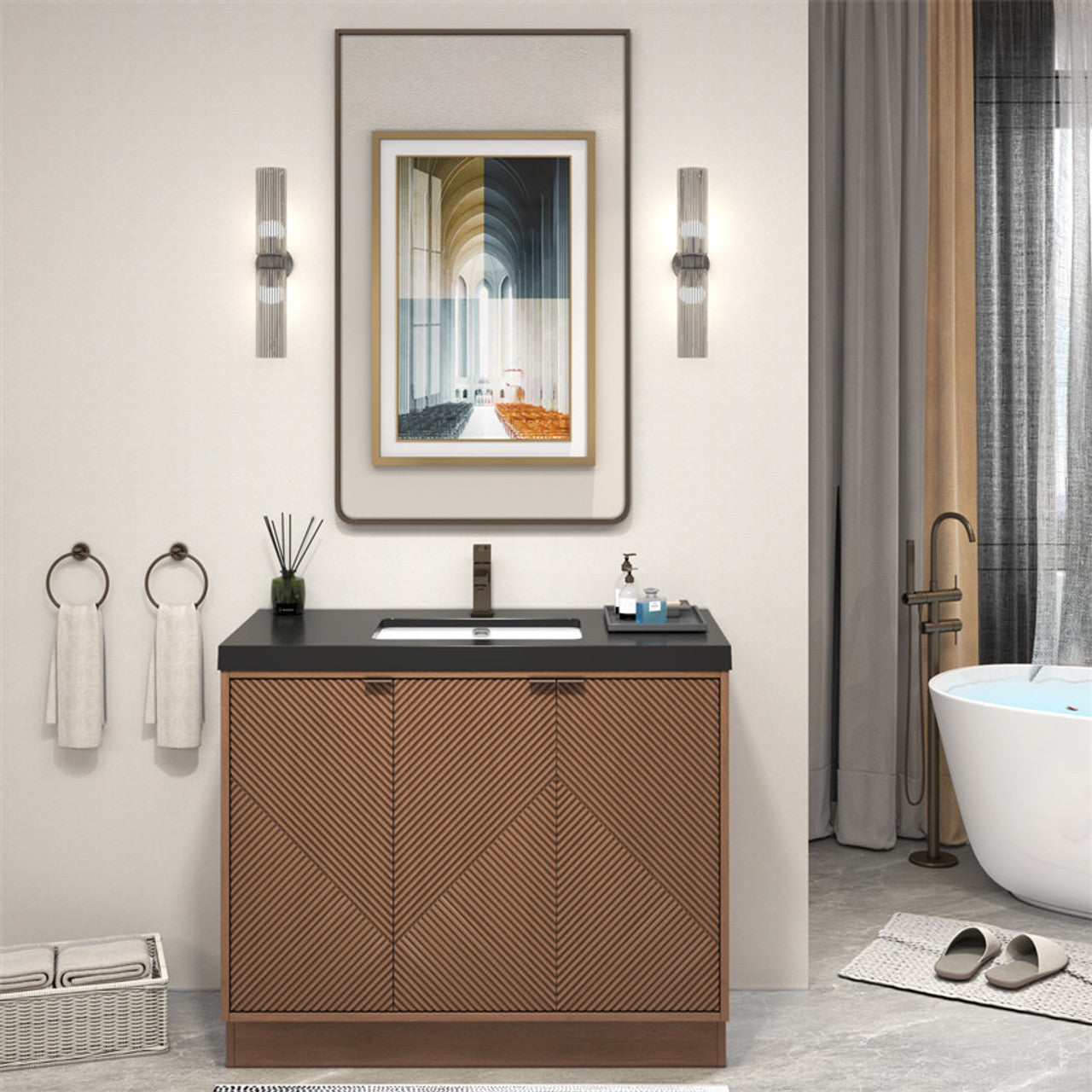 MT 42" Freestanding Modern Bathroom Vanity (Right Side)
