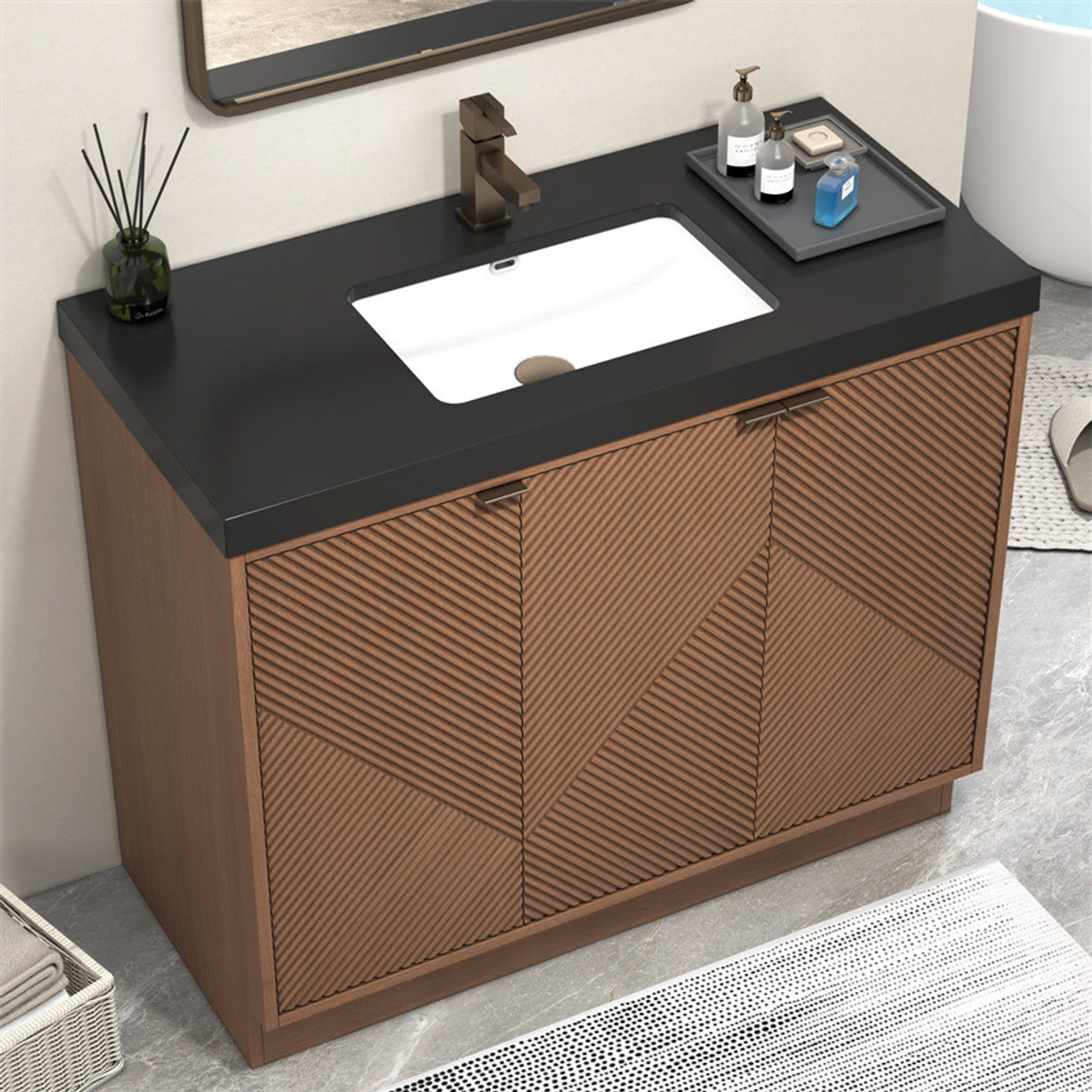 MT 42" Freestanding Modern Bathroom Vanity (Right Side)