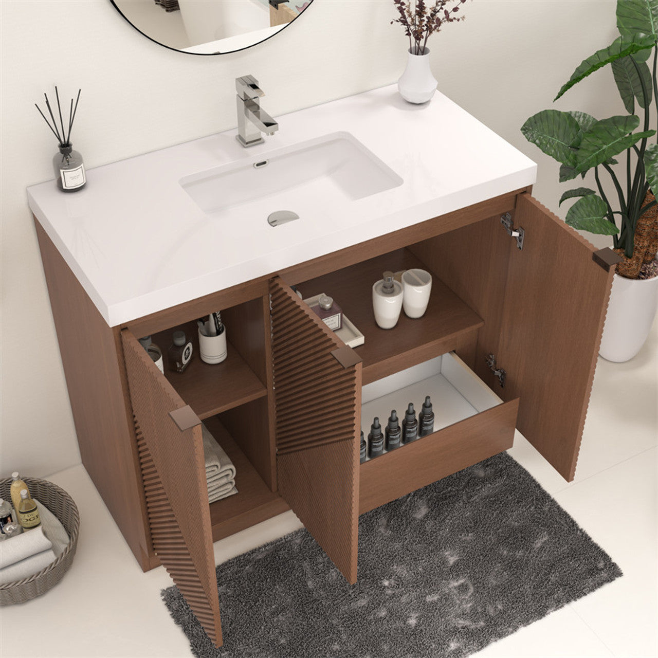 MT 42" Freestanding Modern Bathroom Vanity (Right Side)
