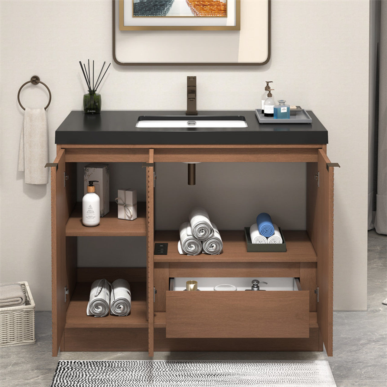 MT 42" Freestanding Modern Bathroom Vanity (Right Side)