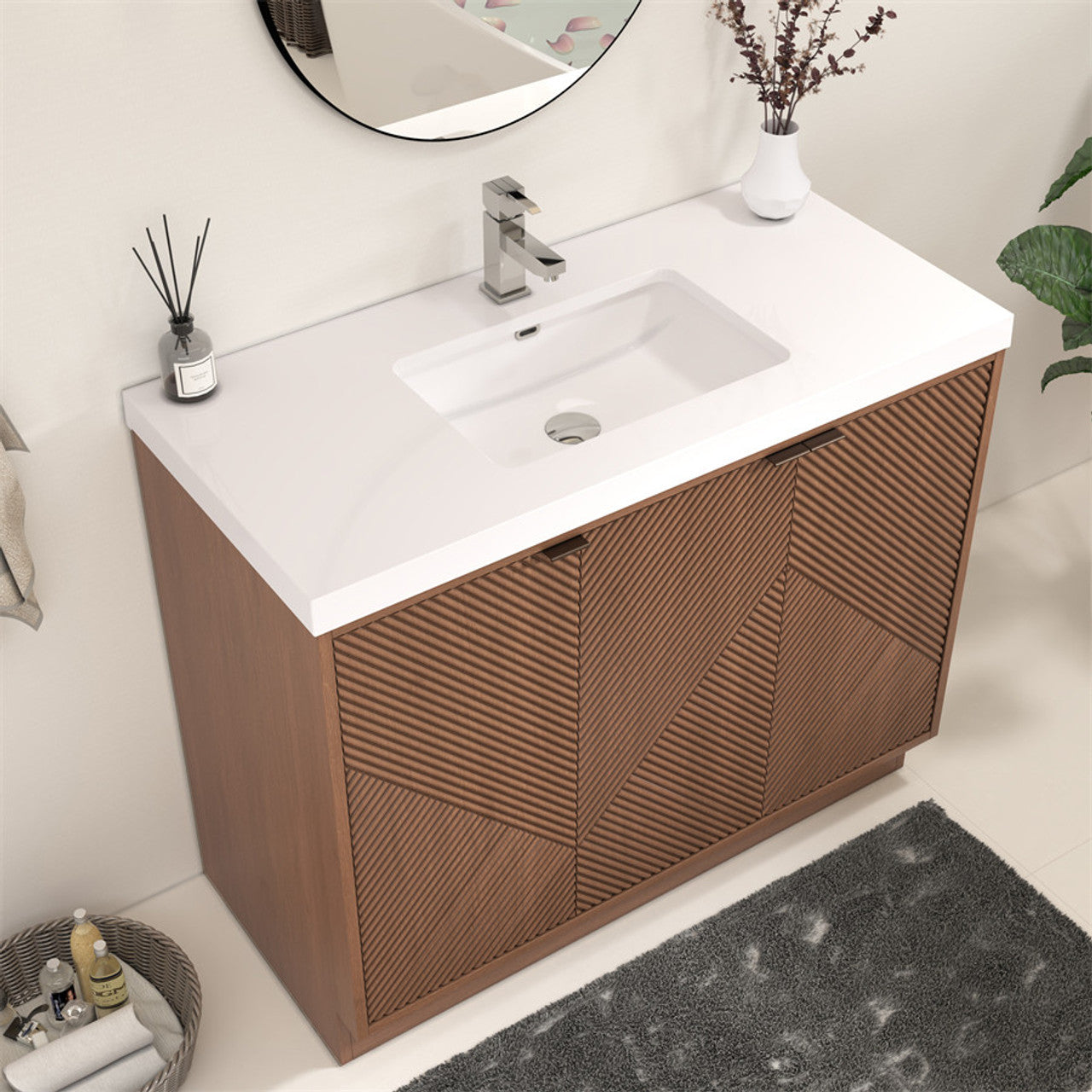 MT 42" Freestanding Modern Bathroom Vanity (Right Side)