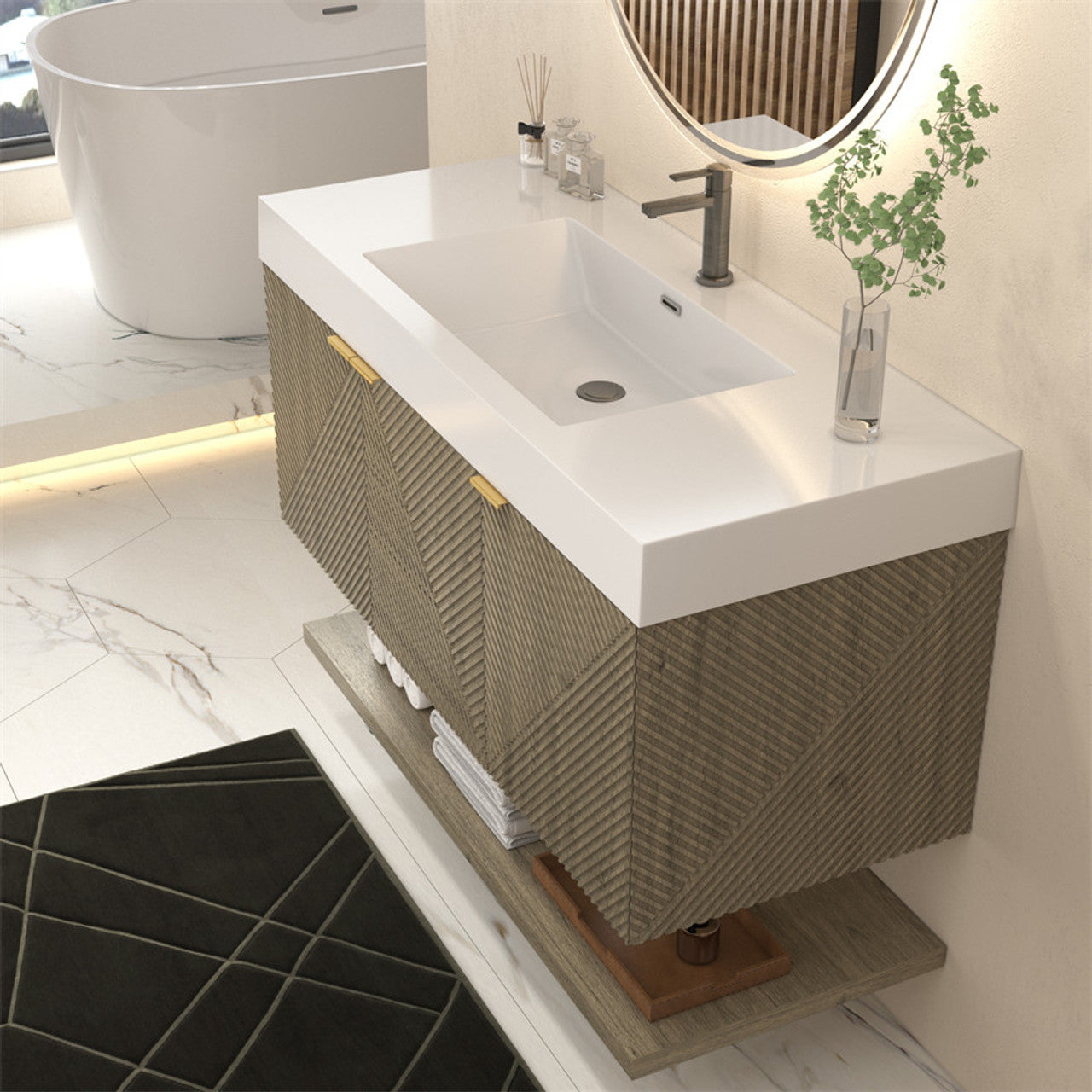 MT 48" Floating Modern Bathroom Vanity