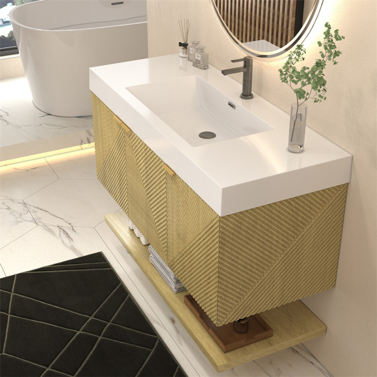 MT 48" Floating Modern Bathroom Vanity