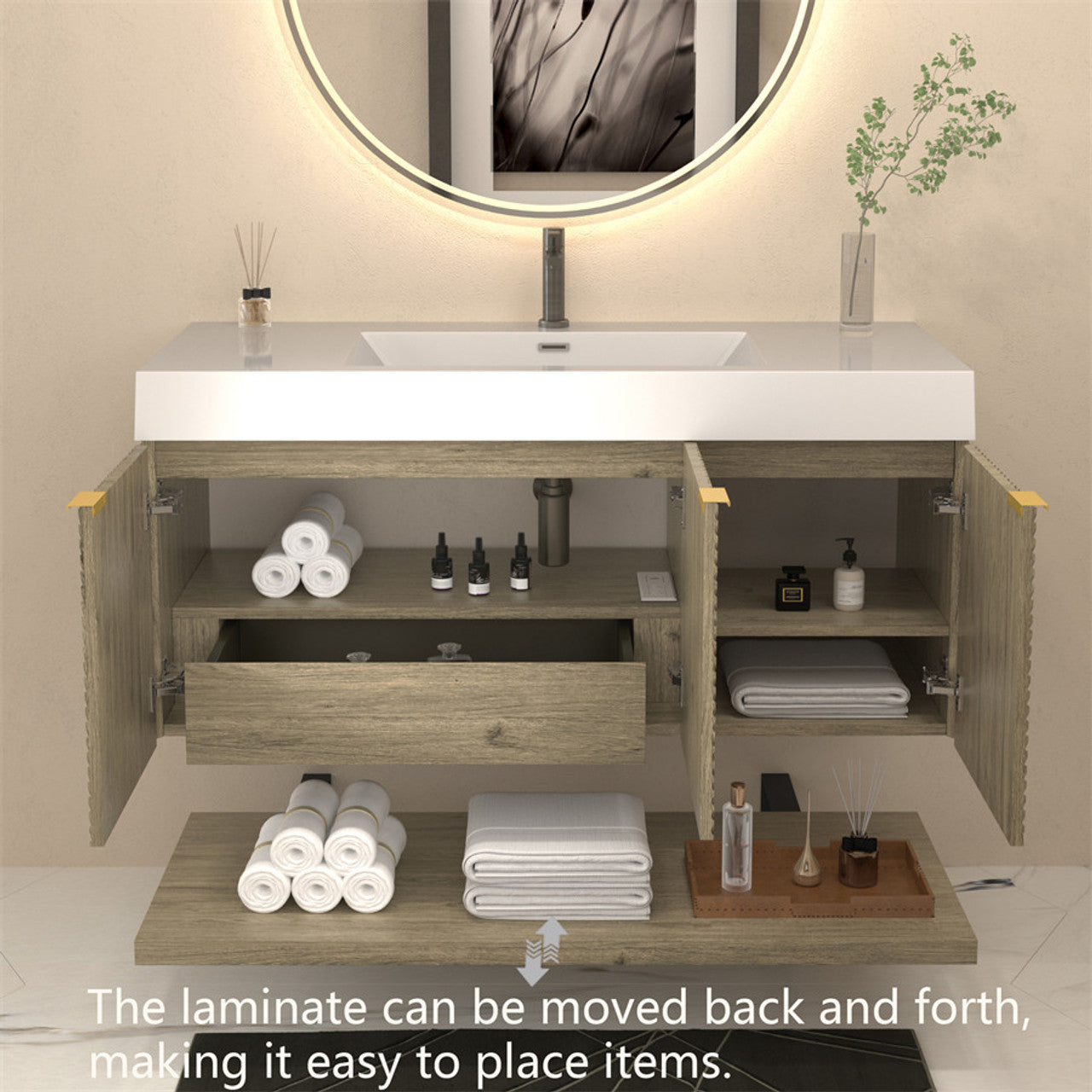 MT 48" Floating Modern Bathroom Vanity