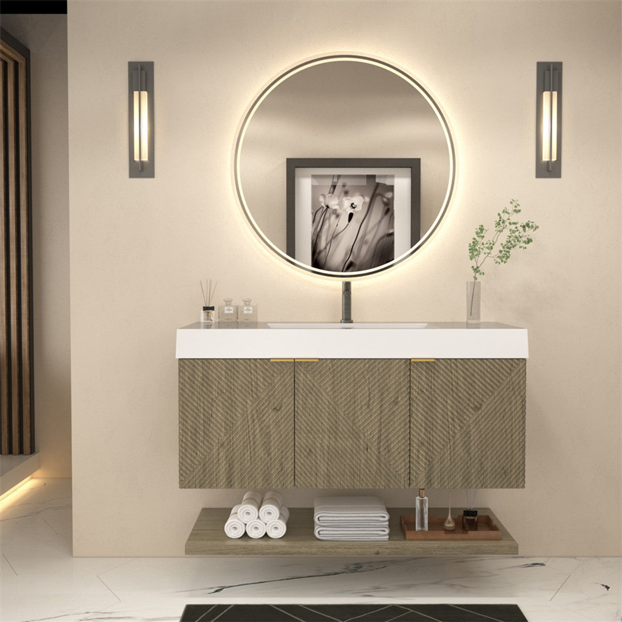 MT 48" Floating Modern Bathroom Vanity