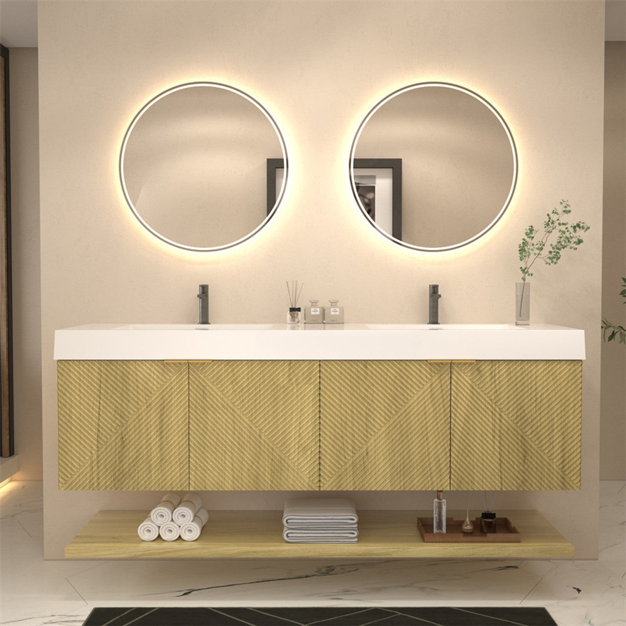 MT 72" Floating Modern Bathroom Vanity - Double Sink