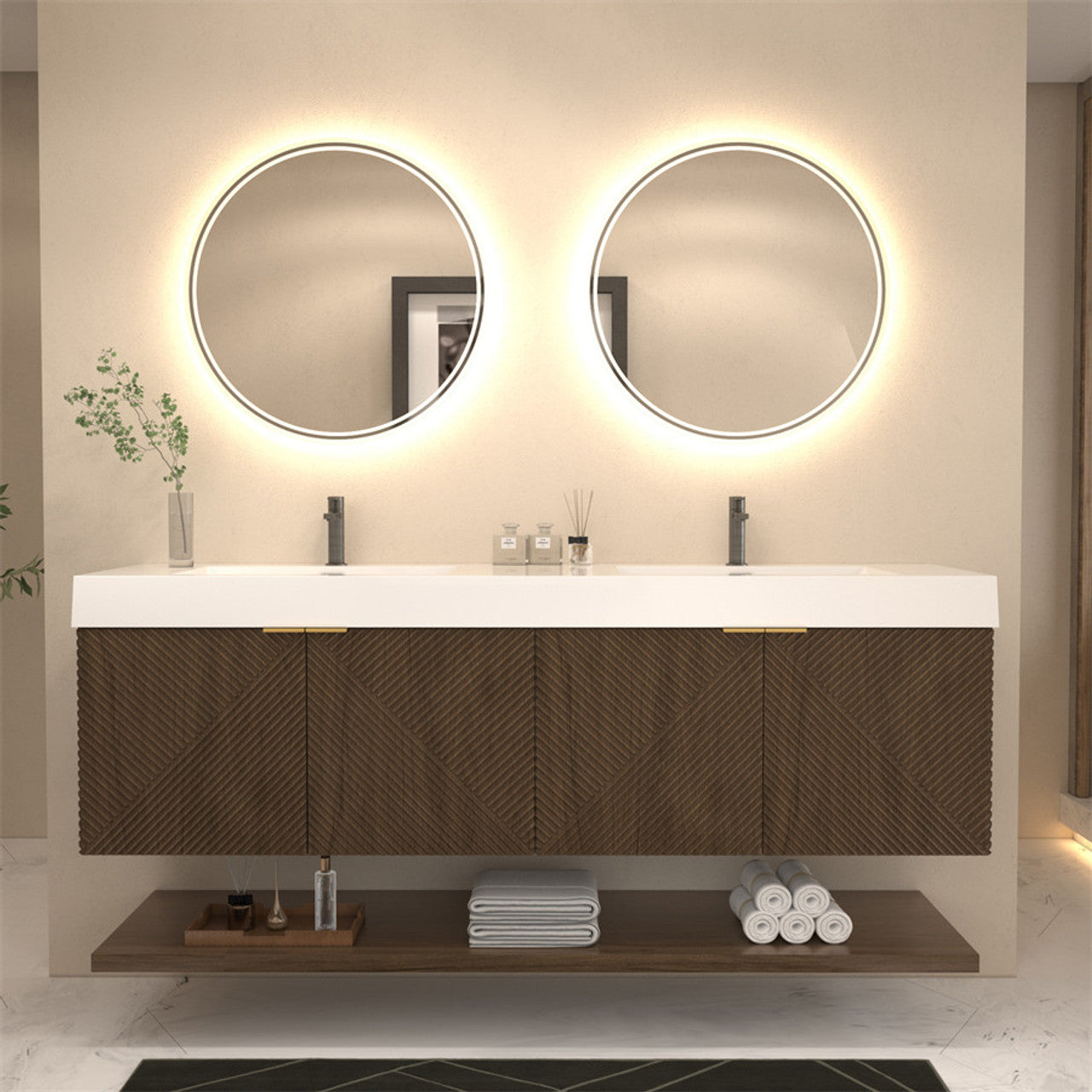 MT 72" Floating Modern Bathroom Vanity - Double Sink