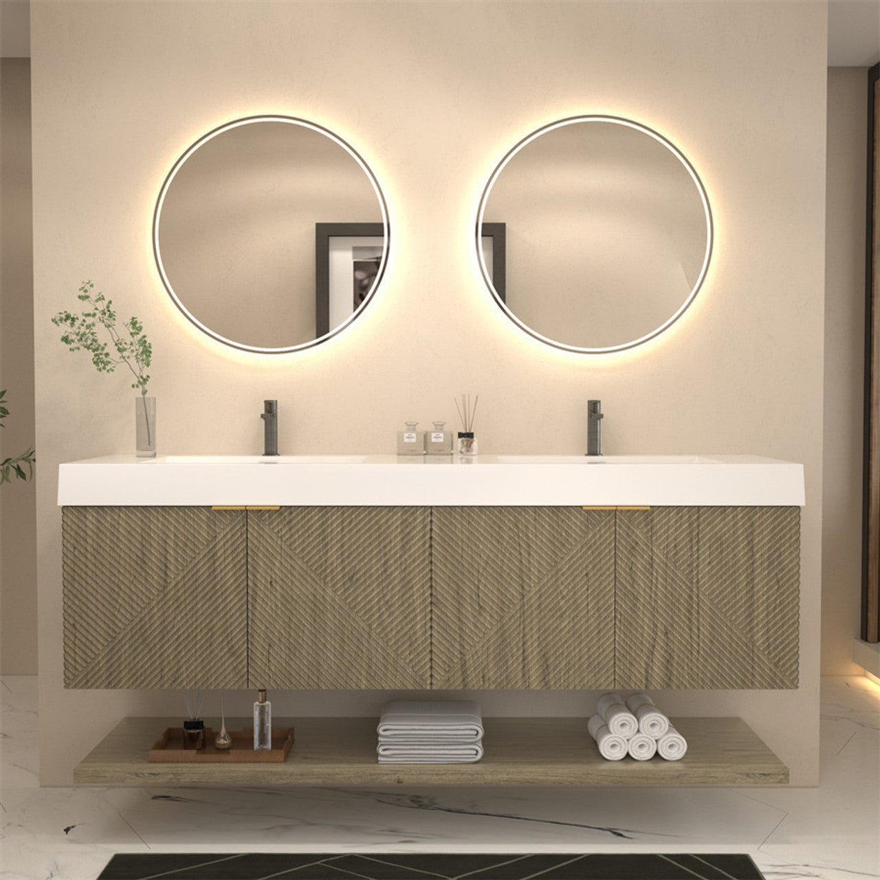 MT 72" Floating Modern Bathroom Vanity - Double Sink