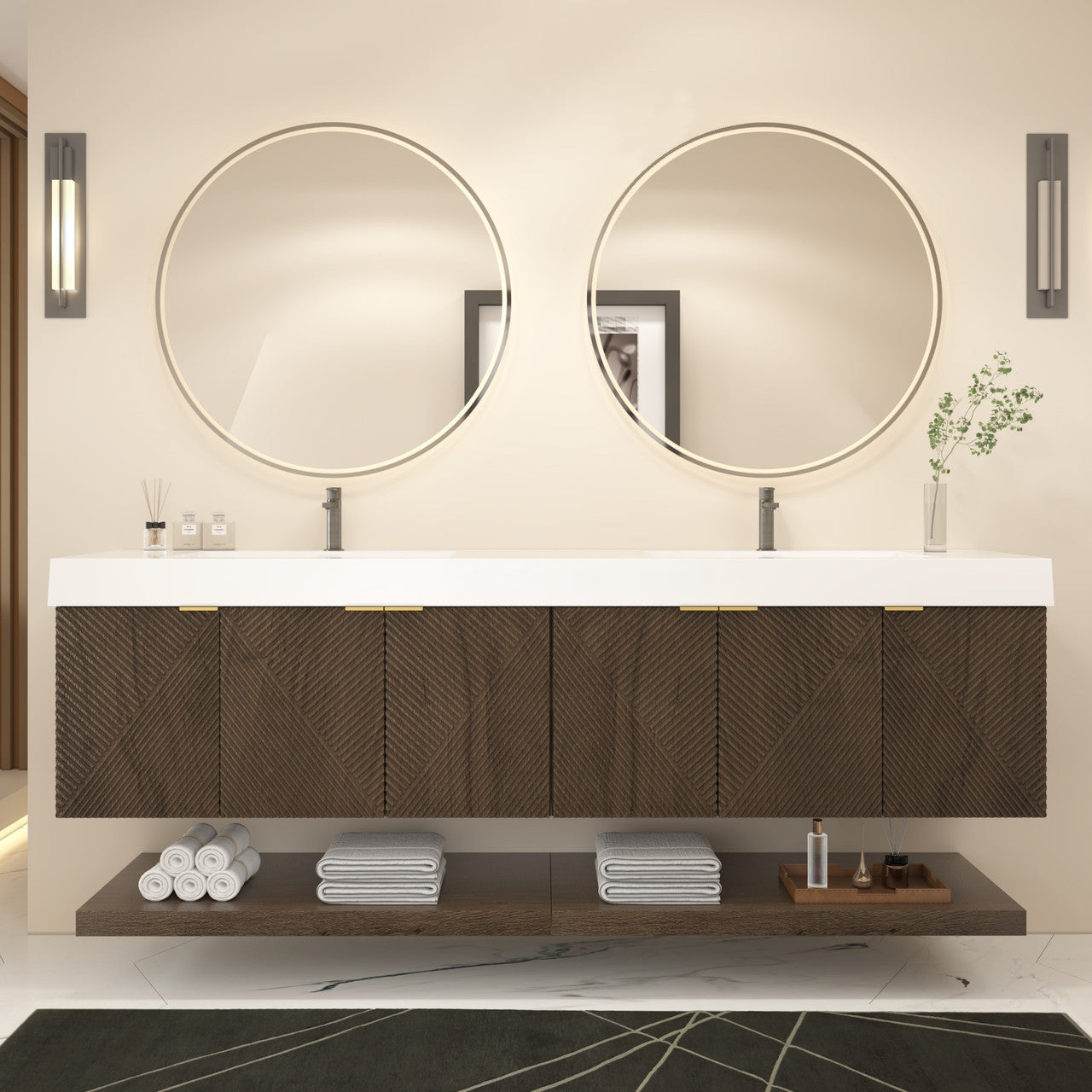 MT 84" Floating Modern Bathroom Vanity - Double Sink