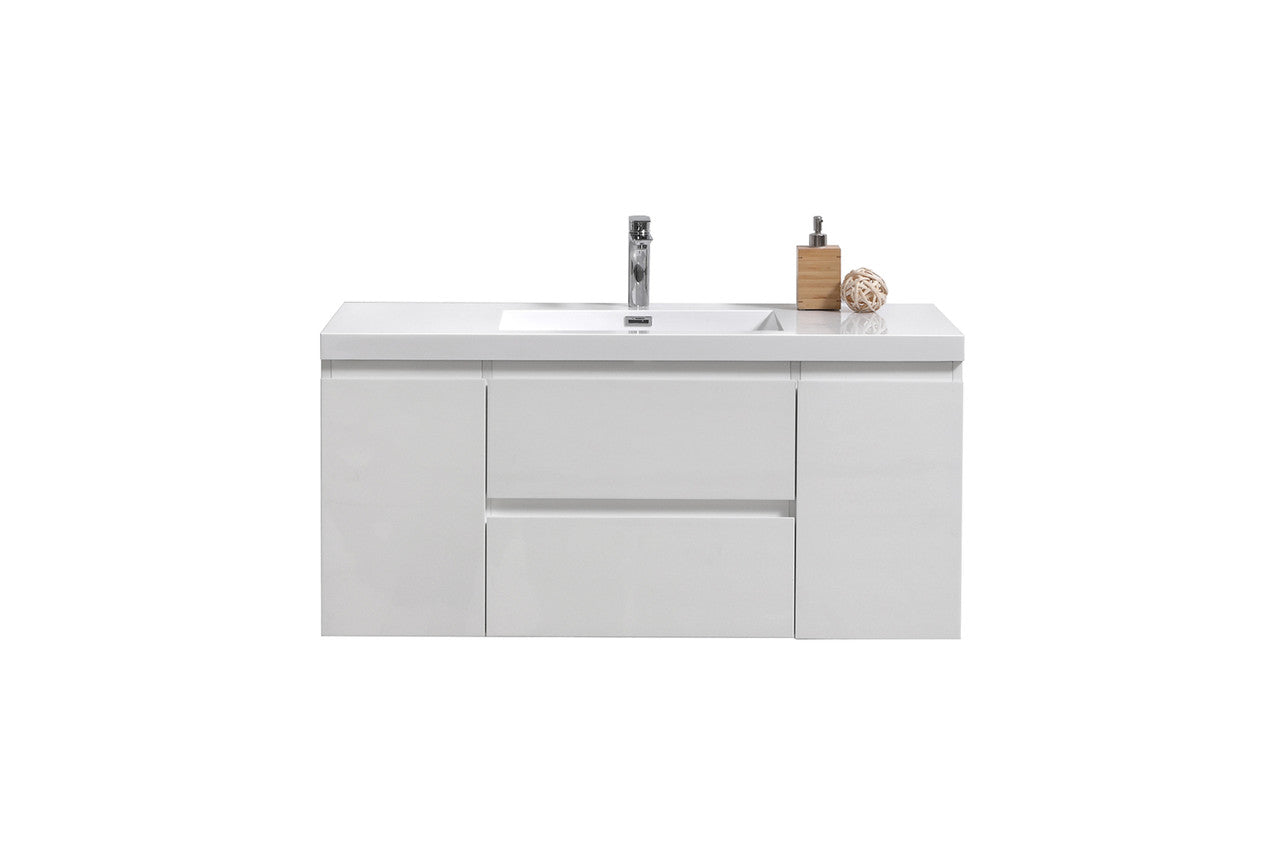 MOB 48" Wall Mounted Modern Bathroom Vanity with Reinforced Acrylic Sink