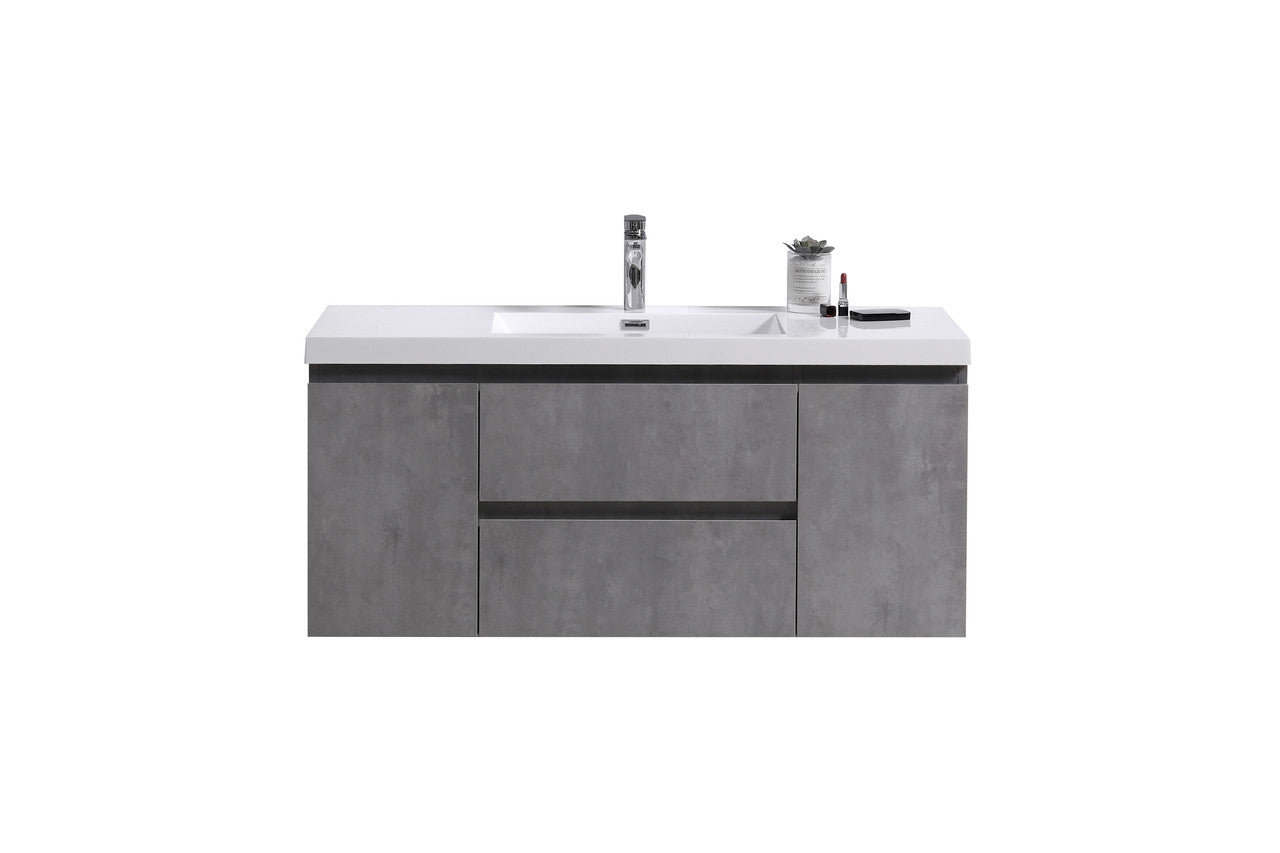 MOB 48" Wall Mounted Modern Bathroom Vanity with Reinforced Acrylic Sink
