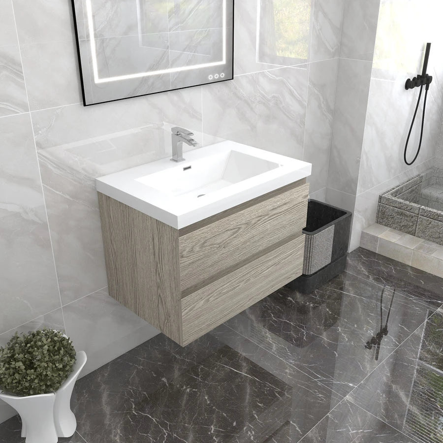 BTO 30" Wall Mounted Modern Bathroom Vanity