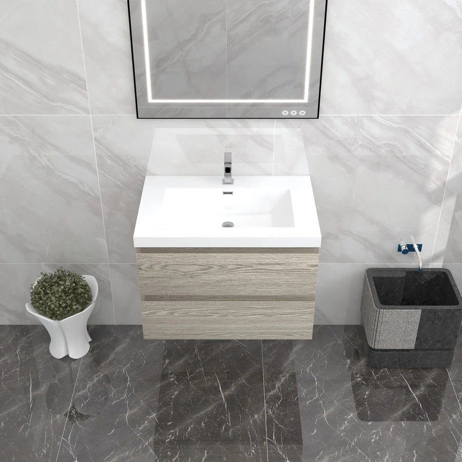 BTO 30" Wall Mounted Modern Bathroom Vanity