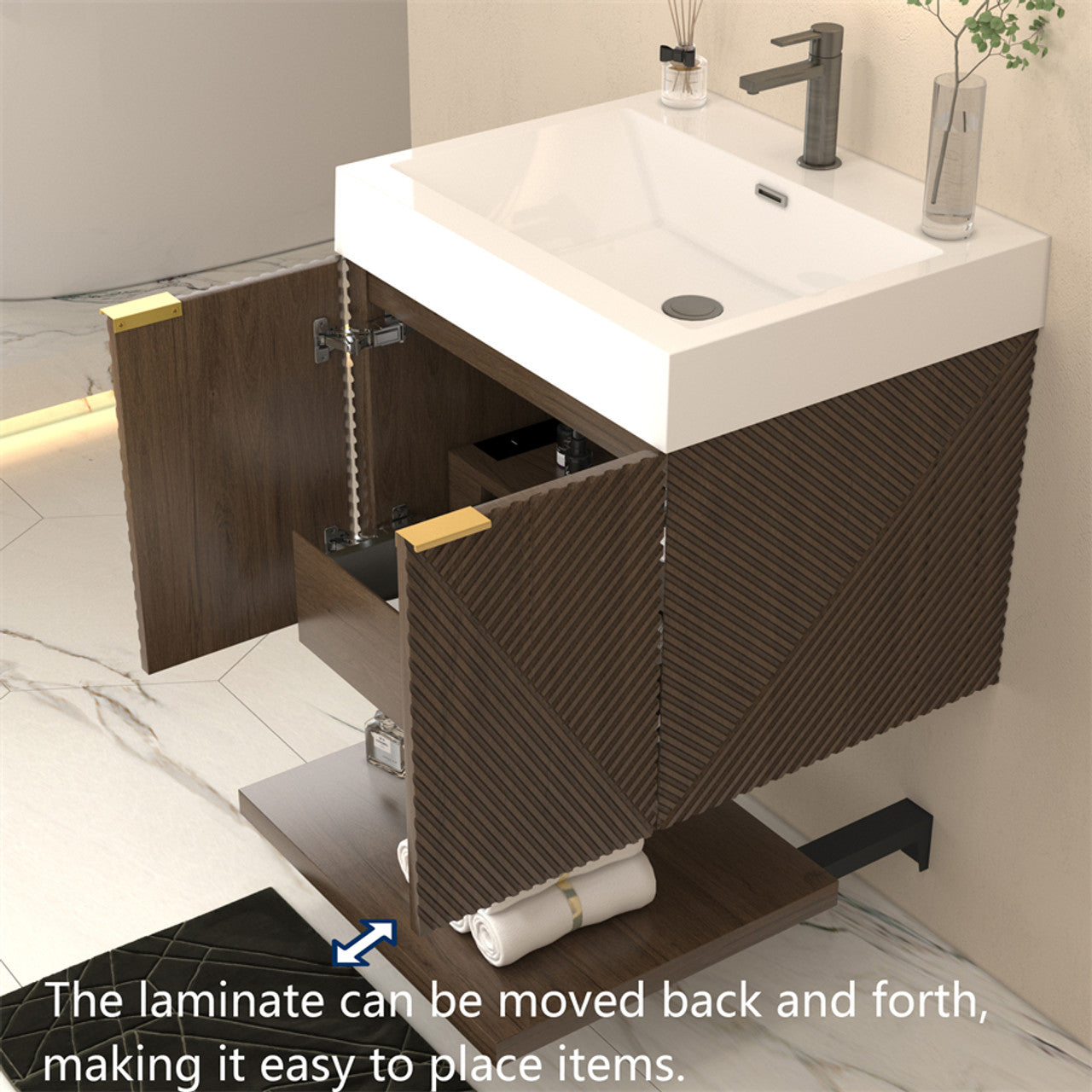 MT 24" Floating Modern Bathroom Vanity