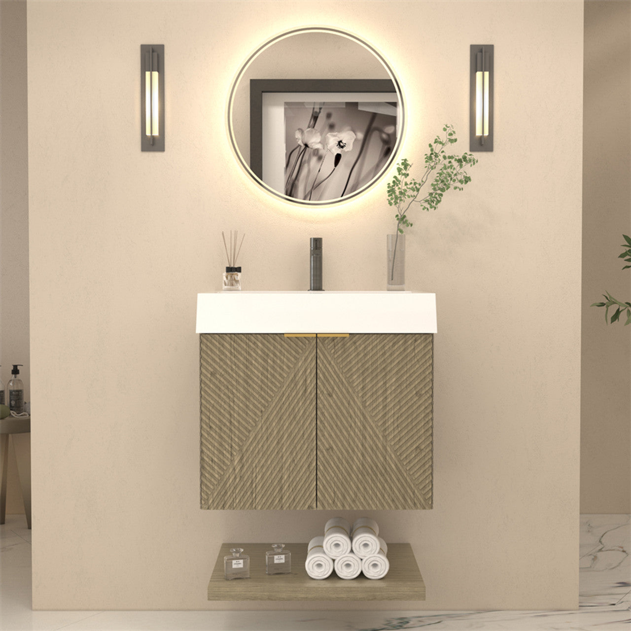 MT 24" Floating Modern Bathroom Vanity