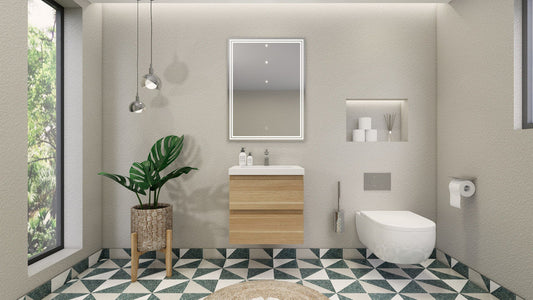 MOB 24" Wall Mounted Modern Bathroom Vanity with Reinforced Acrylic Sink